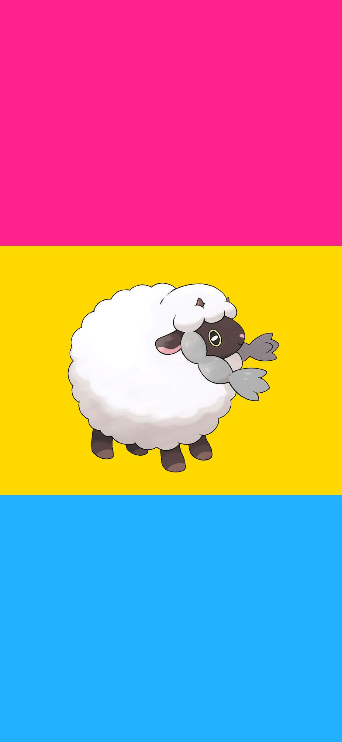 Pokémon Character Wooloo With Pan Flag Picha ya Ukuta