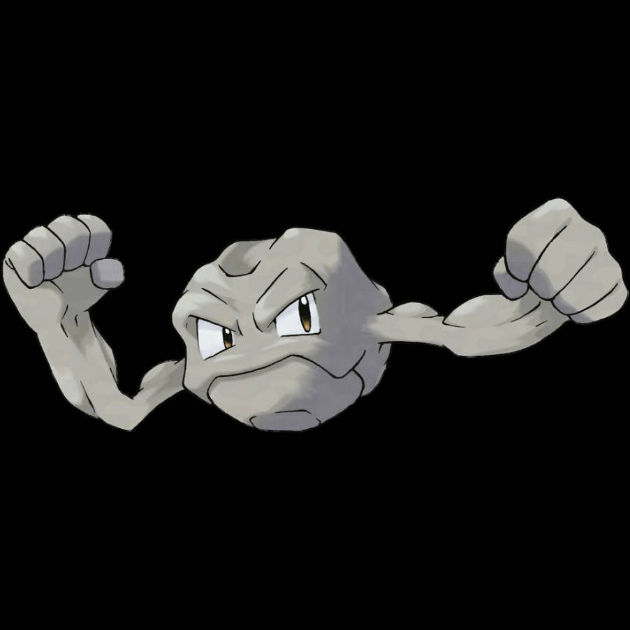 Pokemon Geodude Akiwa na Mandharinyuma Nyeupe Picha ya Ukuta