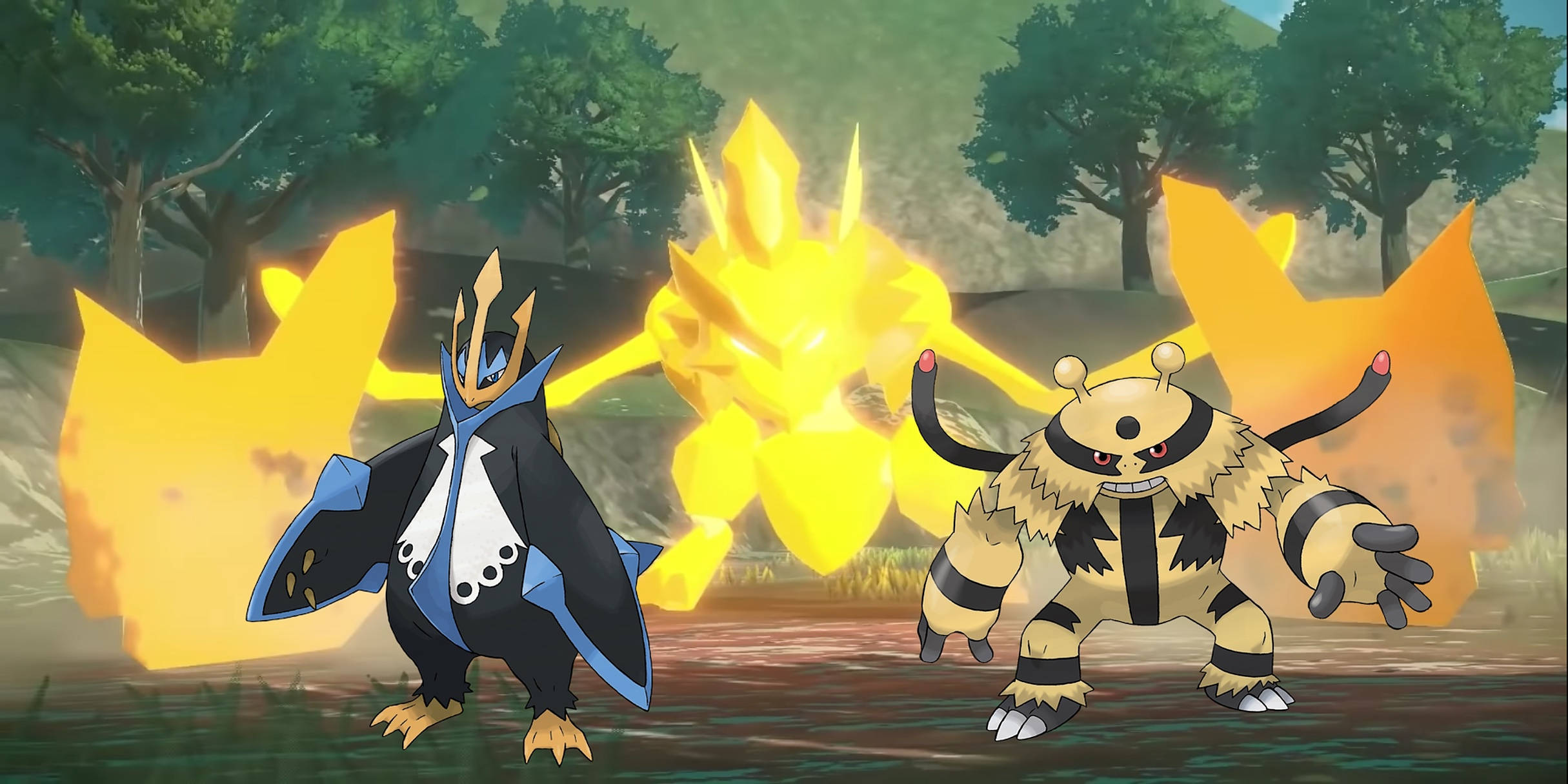 Pokemon Legends Arceus Electivire na Empoleon Picha ya Ukuta