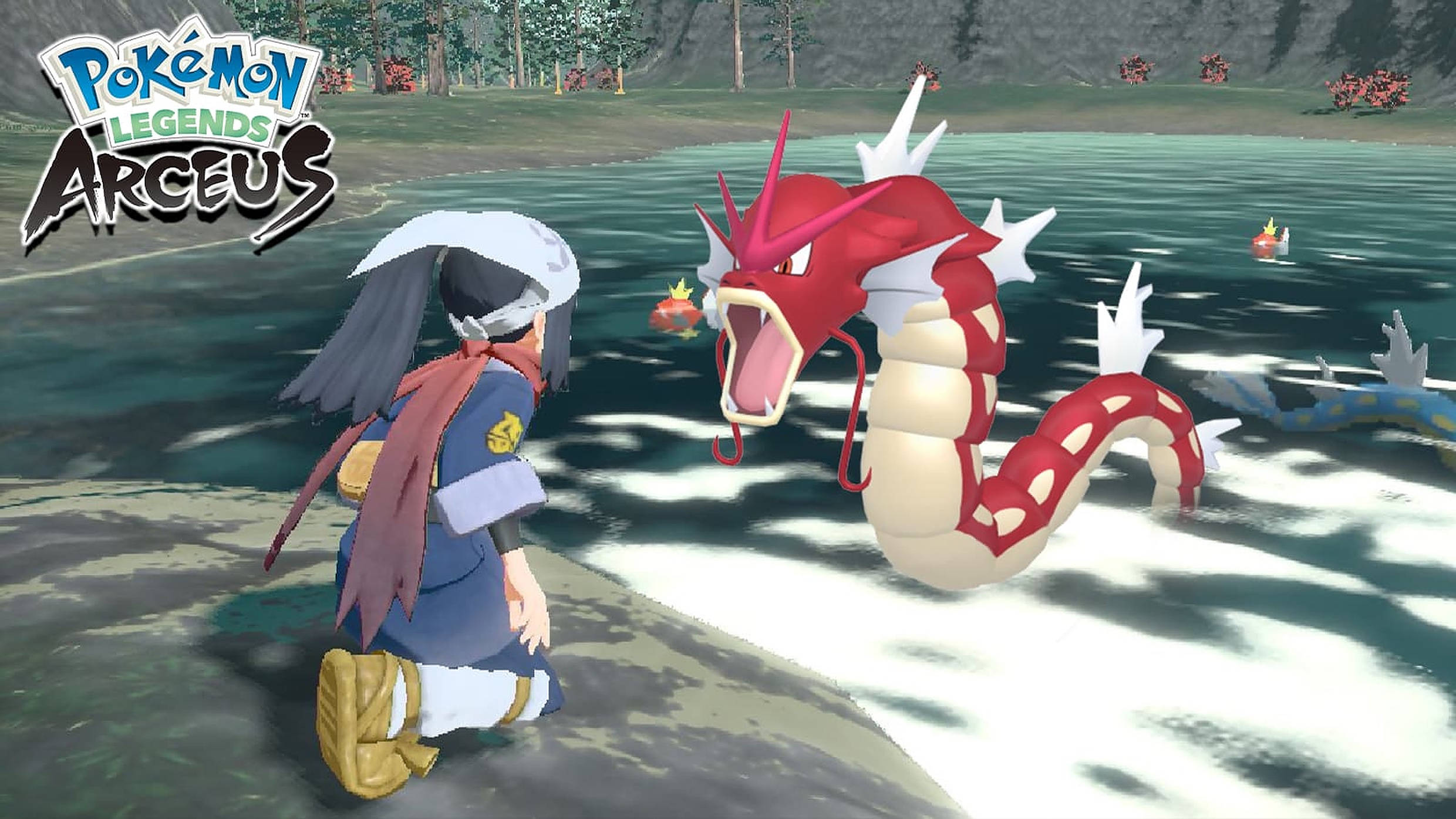 Pokemon Legends Arceus Gyarados Nyekundu Picha ya Ukuta