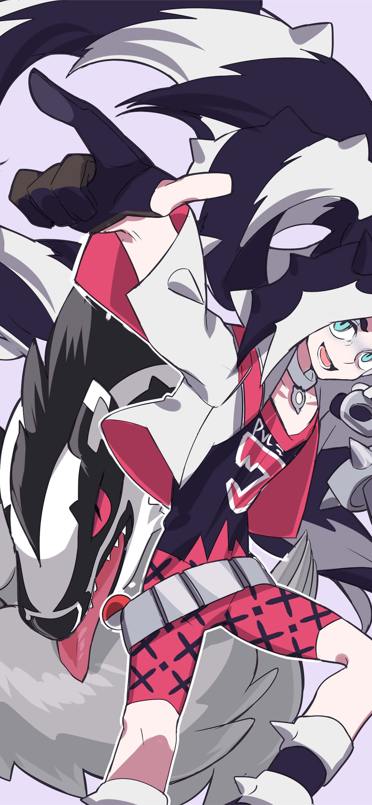 Pokemon Trainer Piers And Obstagoon Picha ya Ukuta