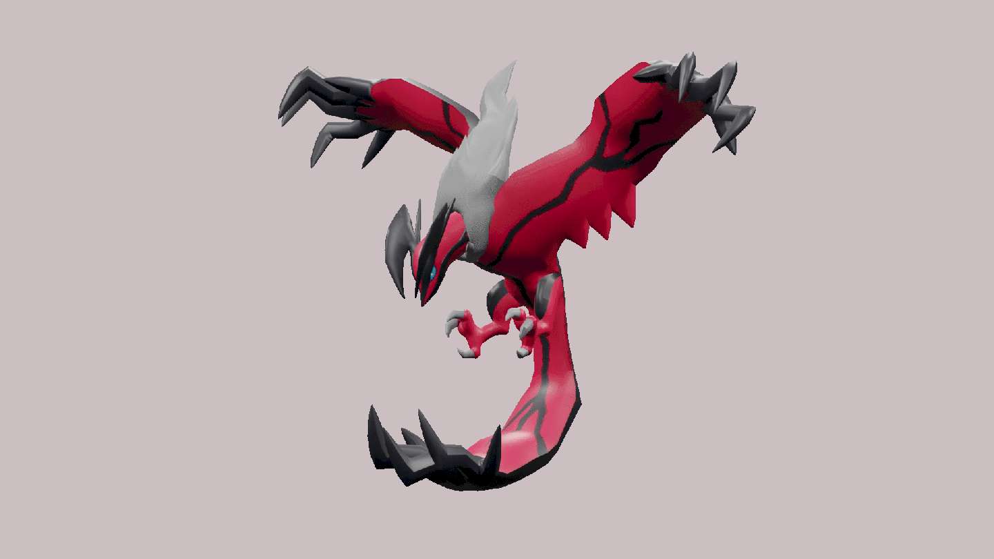 Pokemon Yveltal Hadithi Kwenye Mandharinyuma Nyeupe Picha ya Ukuta