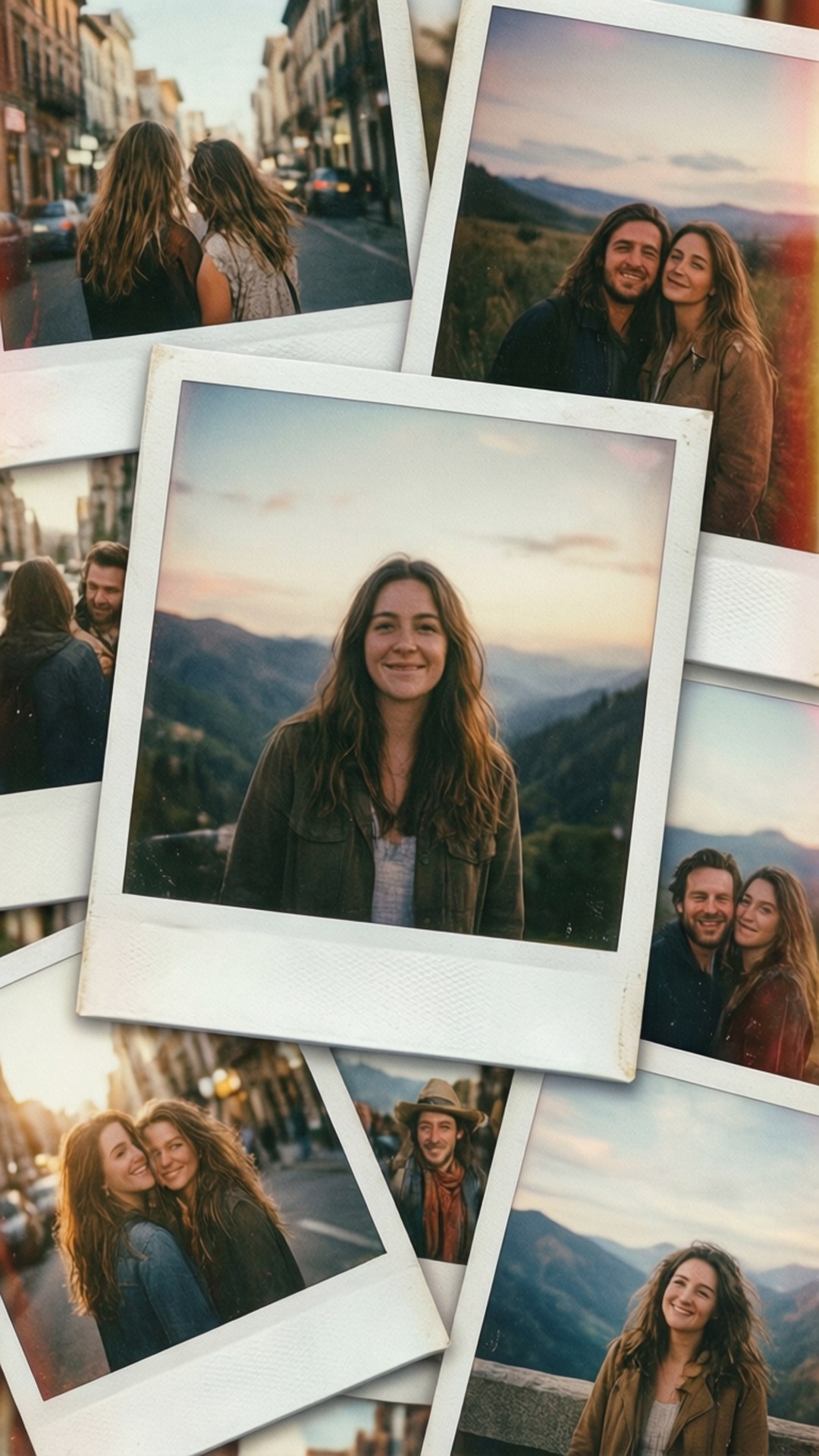 Polaroid Kusafiri Kolagi Picha ya Ukuta