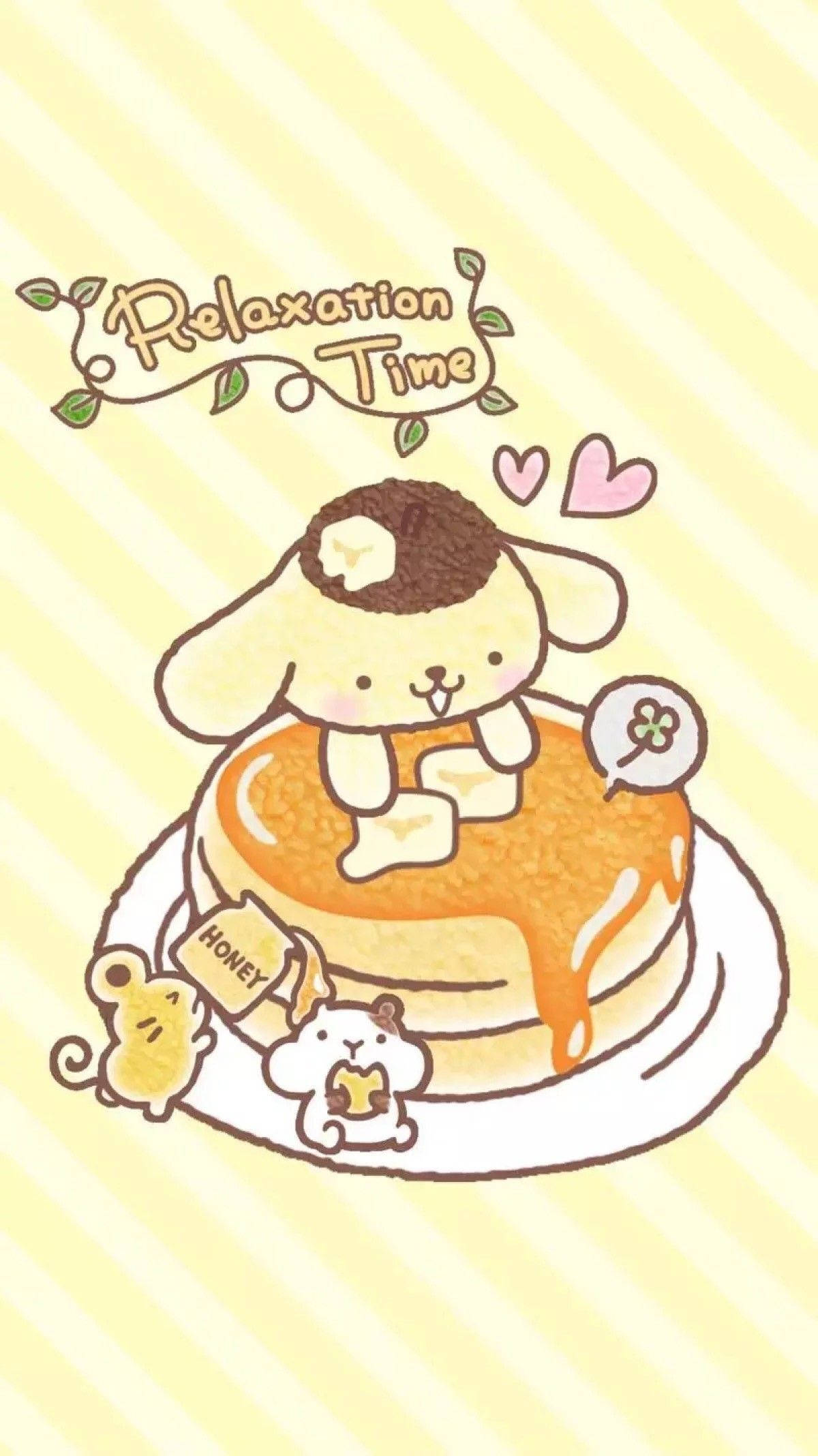 Pompompurin Akifurahia Pancake - Picha Nzuri ya Kawaii ya iPad Picha ya Ukuta