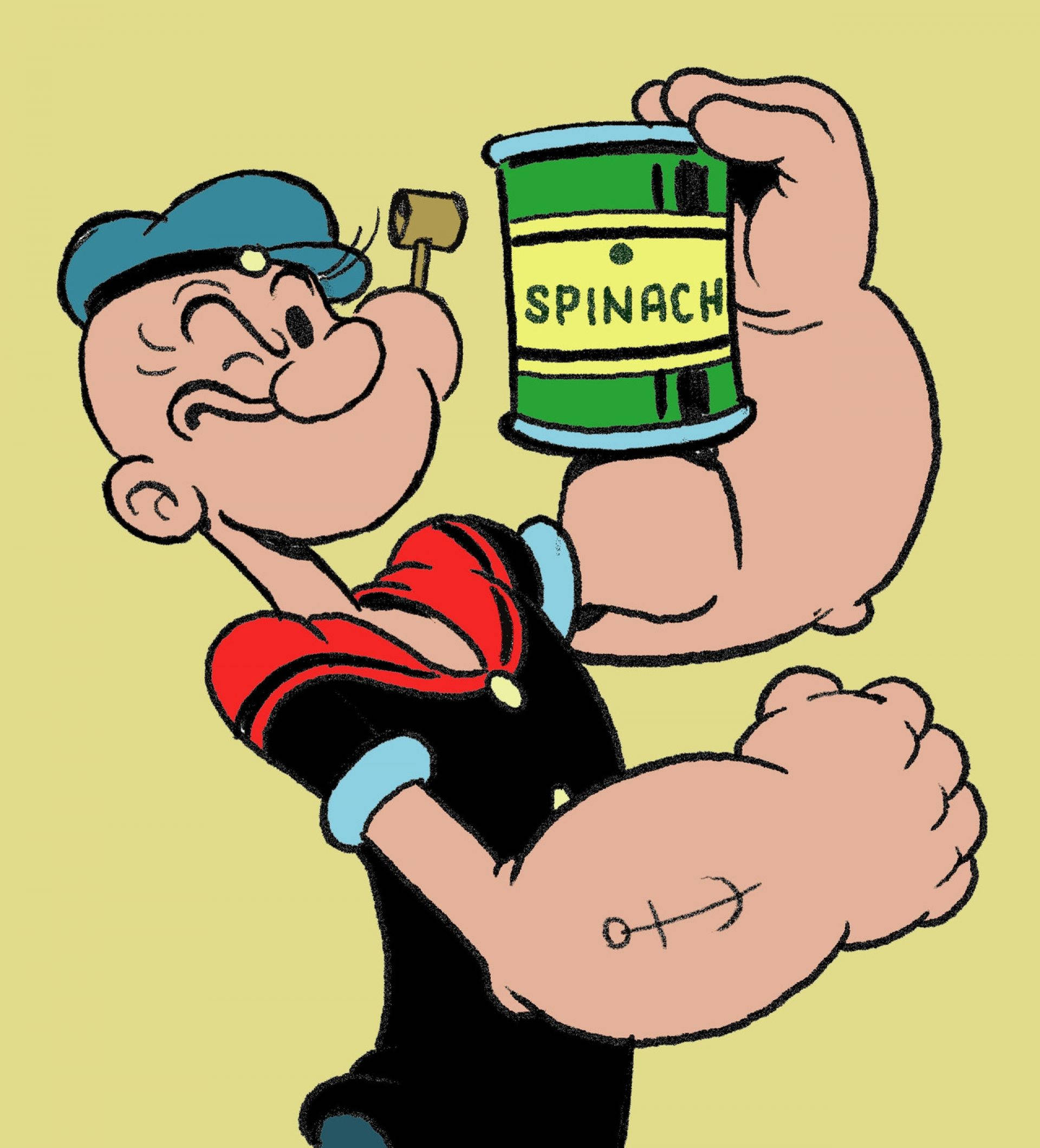 Popeye Carrying Spinach Can Picha ya Ukuta