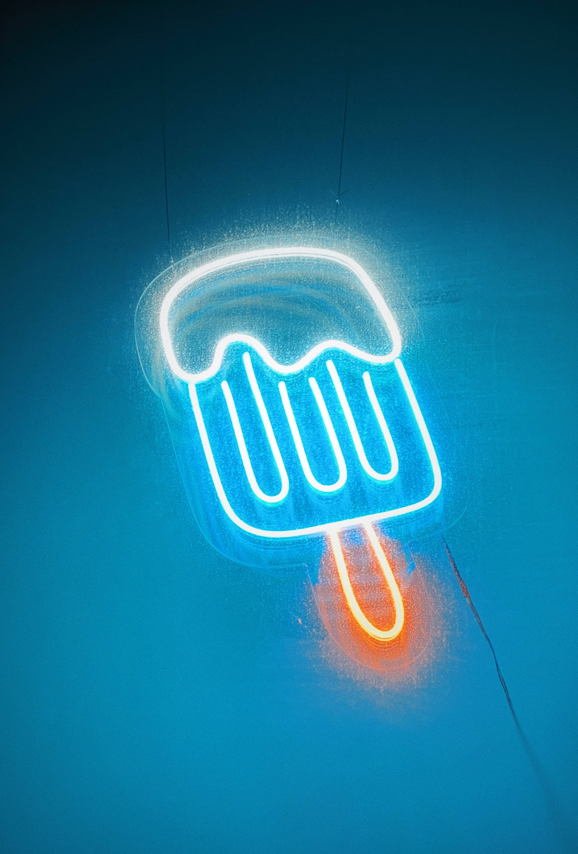 Popsicle Neon Blue iPhone Picha ya Ukuta