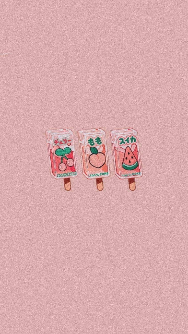 Popsicles za Matunda Aesthetic Laini Picha ya Ukuta