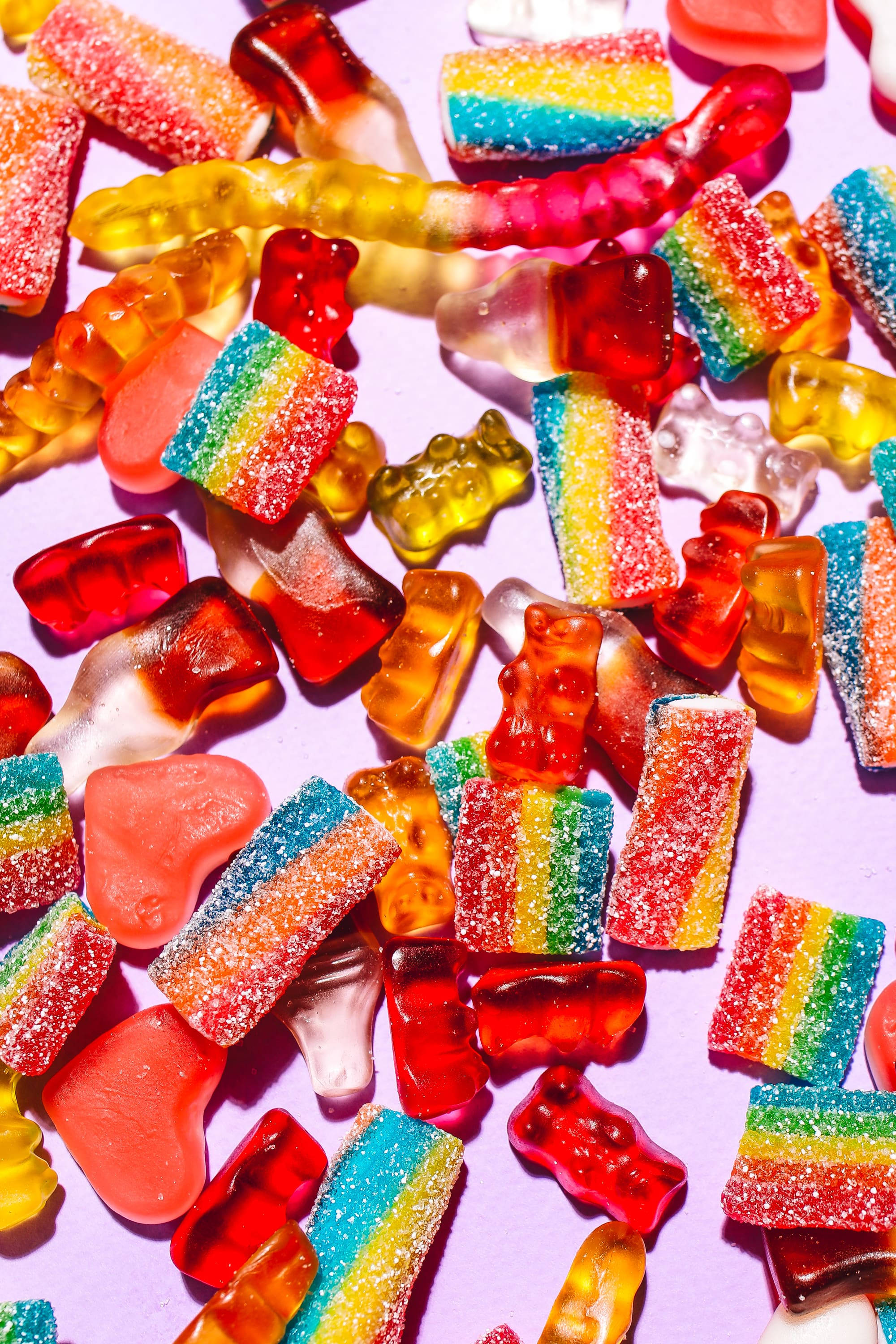 Portrait Flat Lay Chewy Gummies Picha ya Ukuta