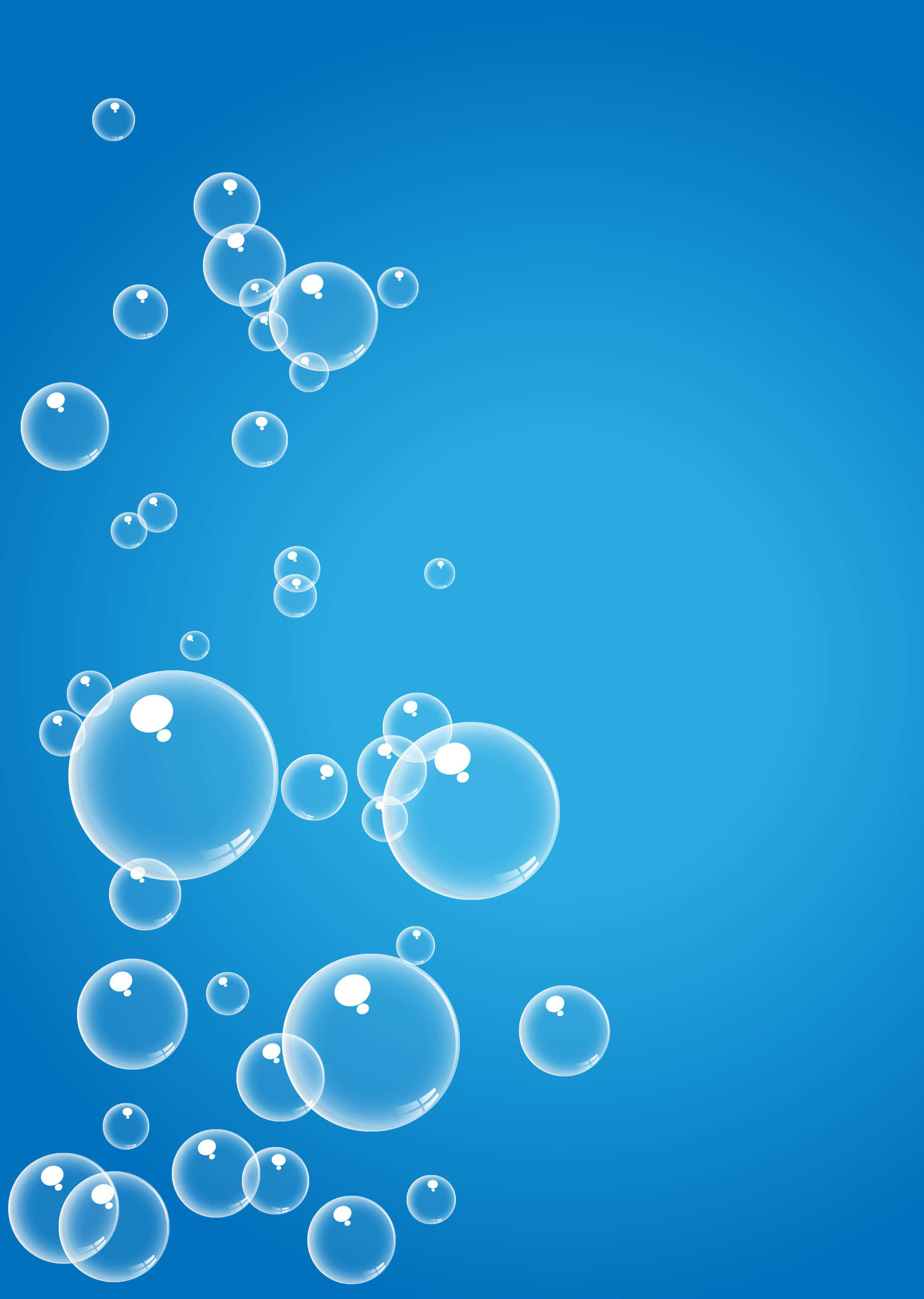 Portrait Home Screen Blue Bubbles Background Picha ya Ukuta
