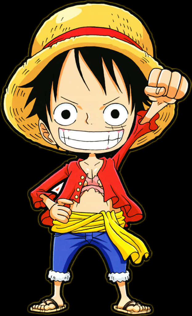 Posa ya Luffy Kofia ya Majani Picha ya Ukuta