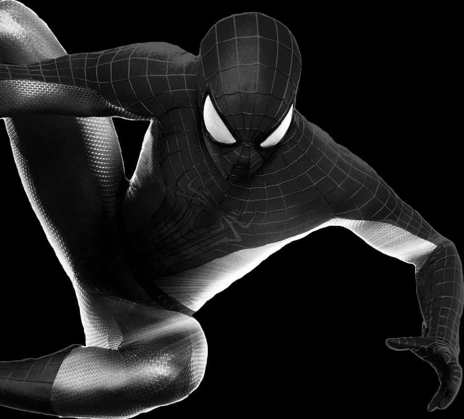 Posa ya Spiderman wa Suti Nyeusi Picha ya Ukuta