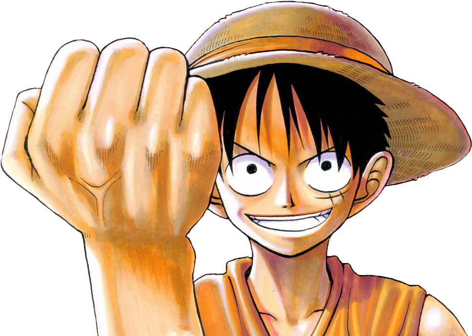 Pose ya Furaha ya Luffy kutoka One Piece Picha ya Ukuta