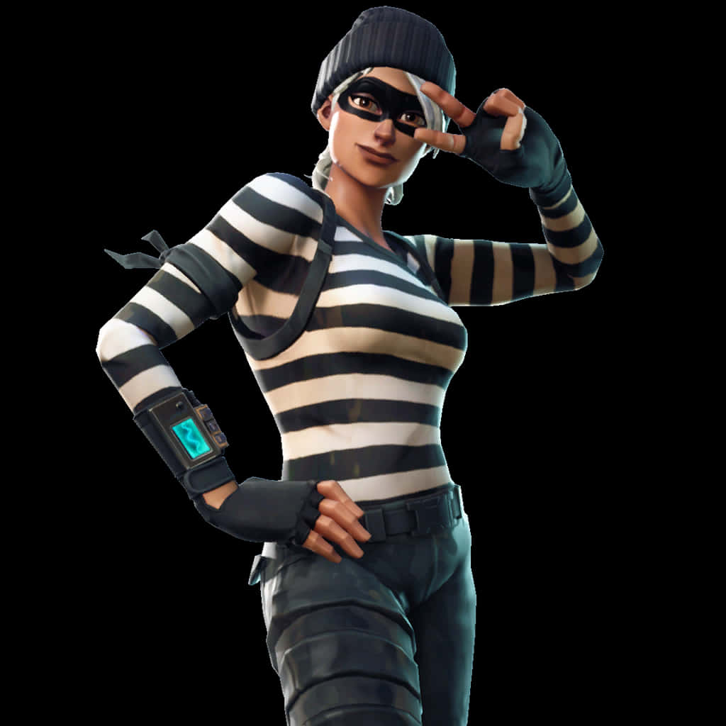 Pose ya Saluti ya Mhusika wa Fortnite Picha ya Ukuta