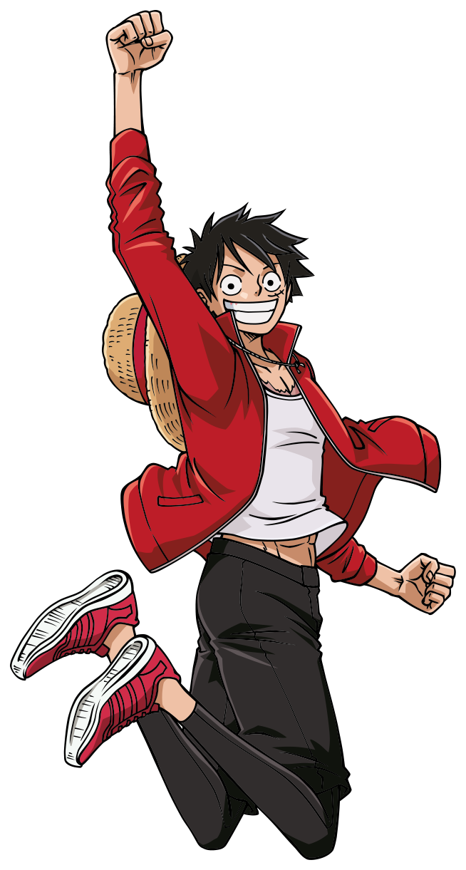 Pose ya Ushindi ya Luffy wa One Piece Picha ya Ukuta
