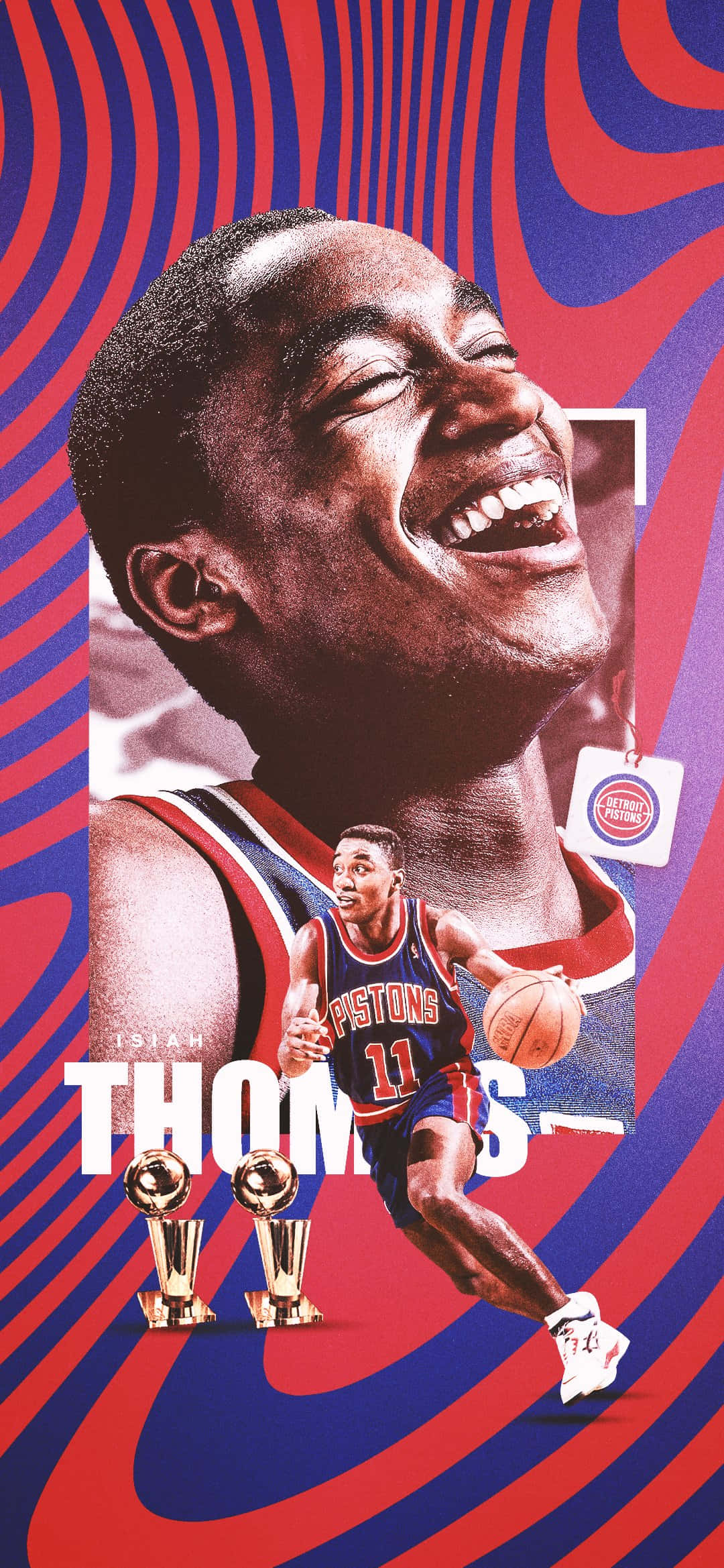 Poster Art ya Mchezaji wa Basketball wa Marekani Isiah Thomas Picha ya Ukuta