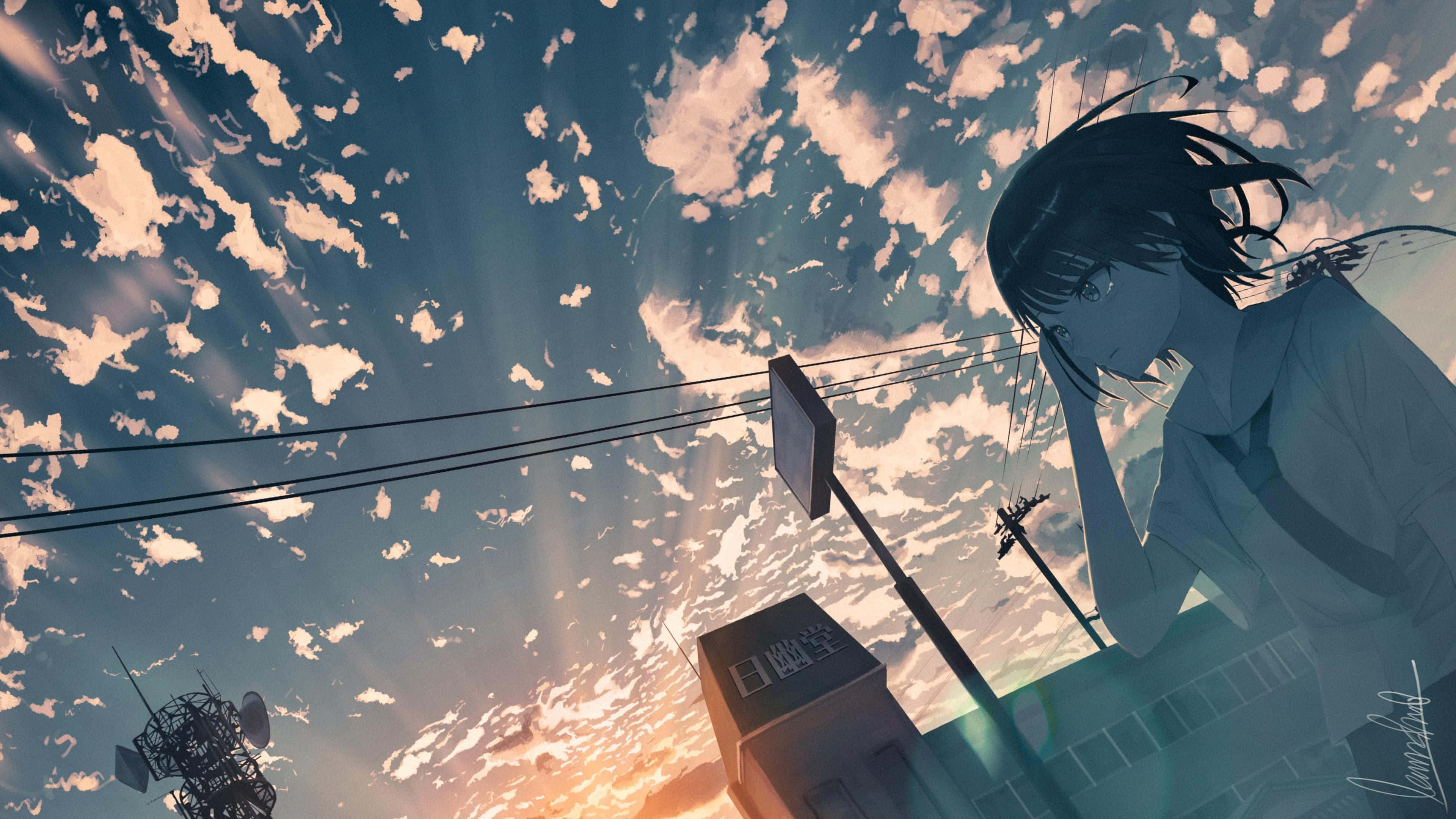 Potea katika Anime nzuri ya 4K Picha ya Ukuta