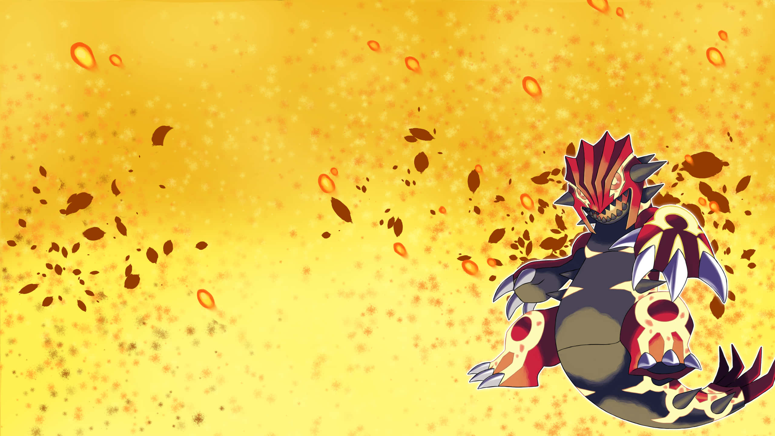 Primal Groudon Dhidi ya Mandharinyuma ya Kijasusi ya Njano Picha ya Ukuta