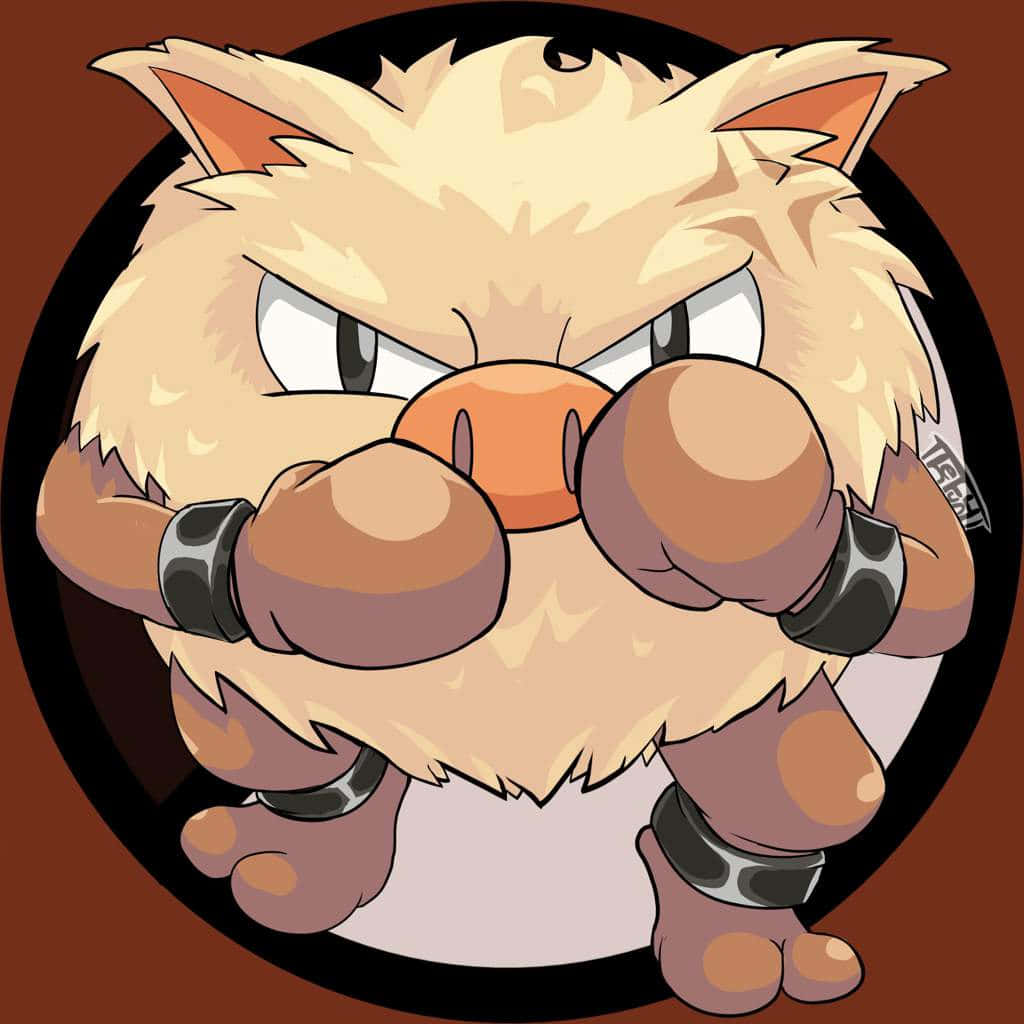 Primeape Pokemon Katika Mkao wa Vita Picha ya Ukuta