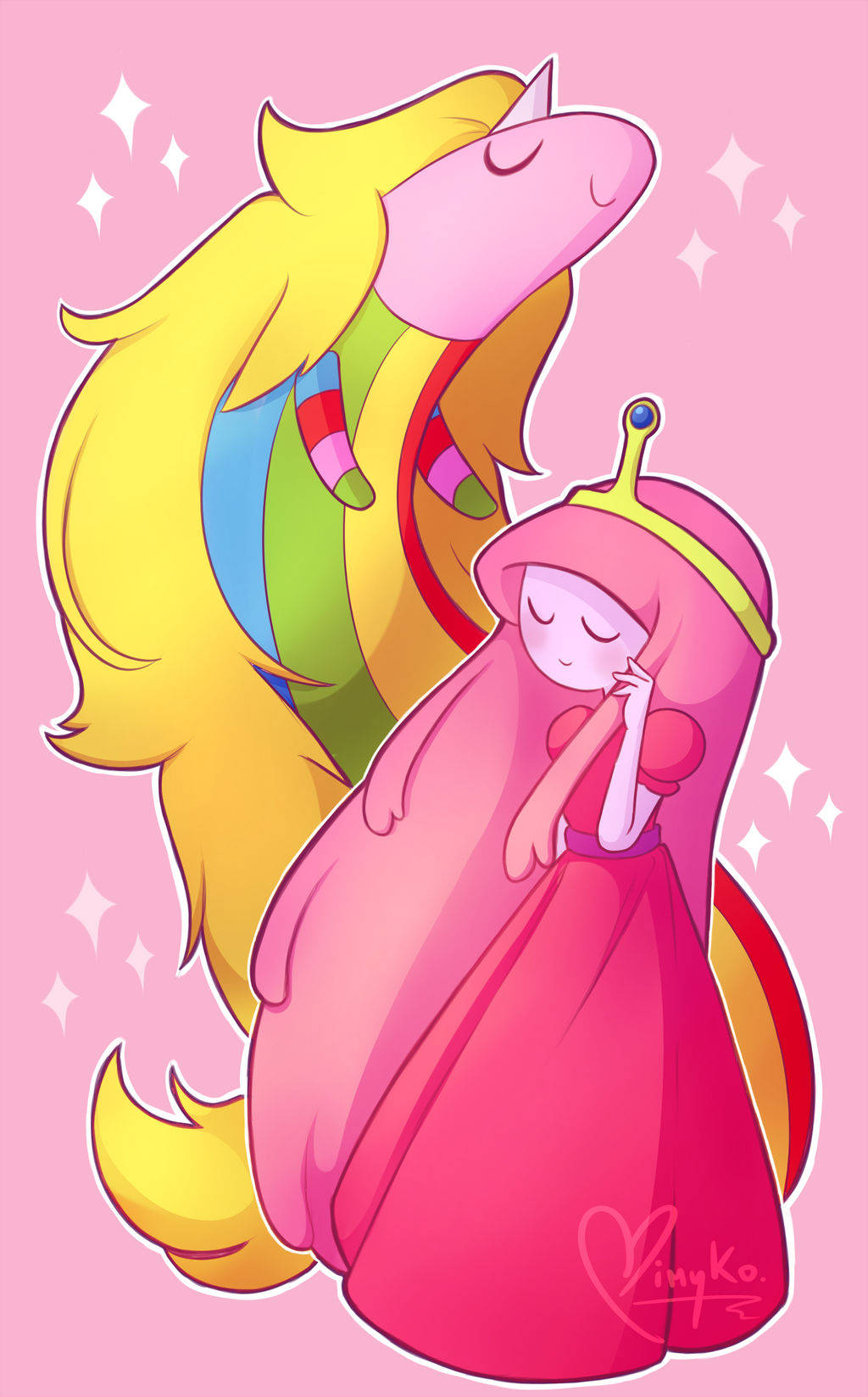 Princess Bubblegum Na Lady Rainicorn Picha ya Ukuta