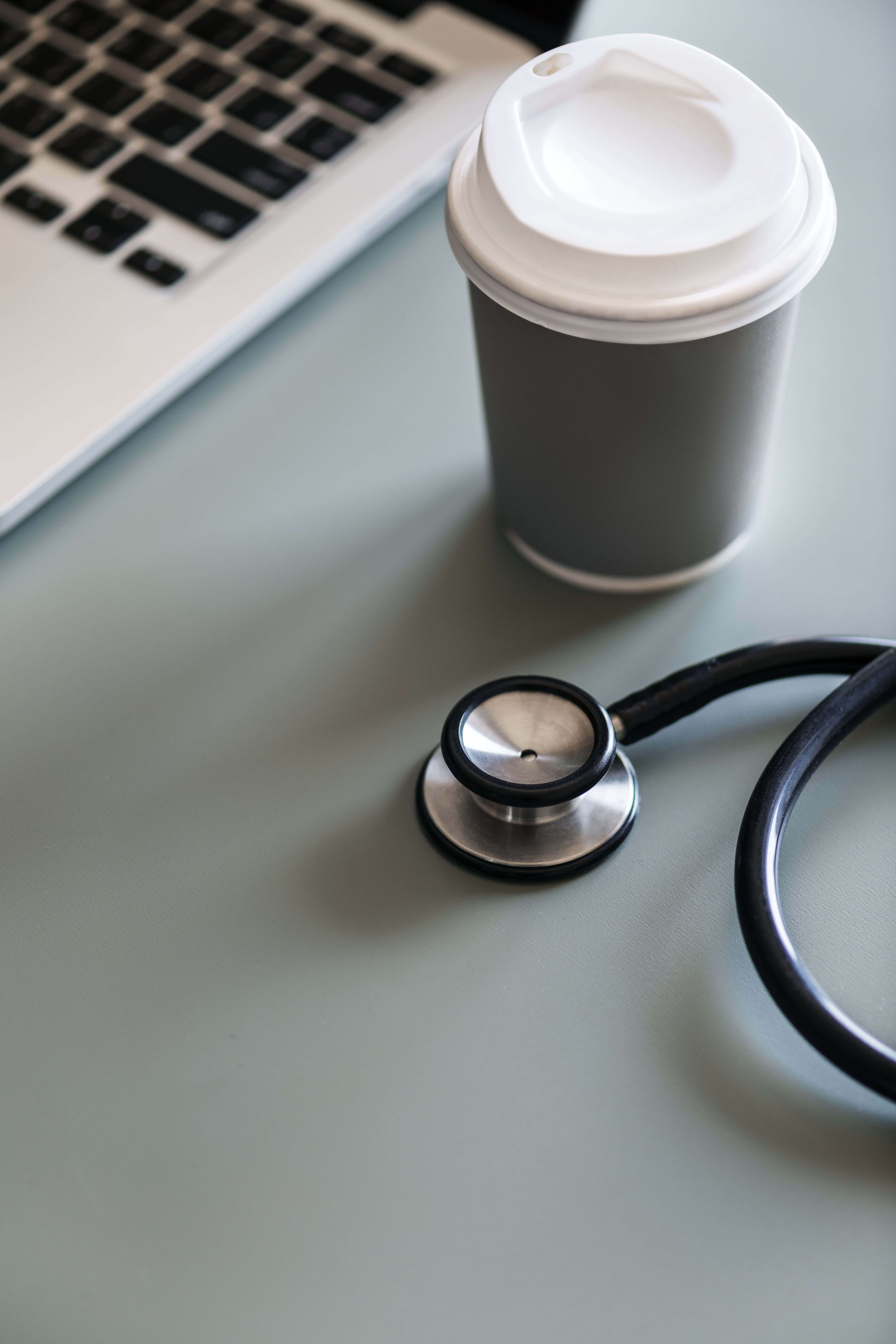 Professional stethoscope on a surface Picha ya Ukuta