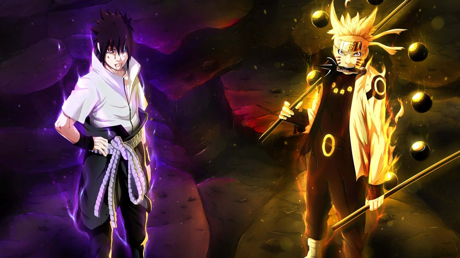 PS4 Naruto Sasuke Uchiha na Naruto Uzumaki Picha ya Ukuta