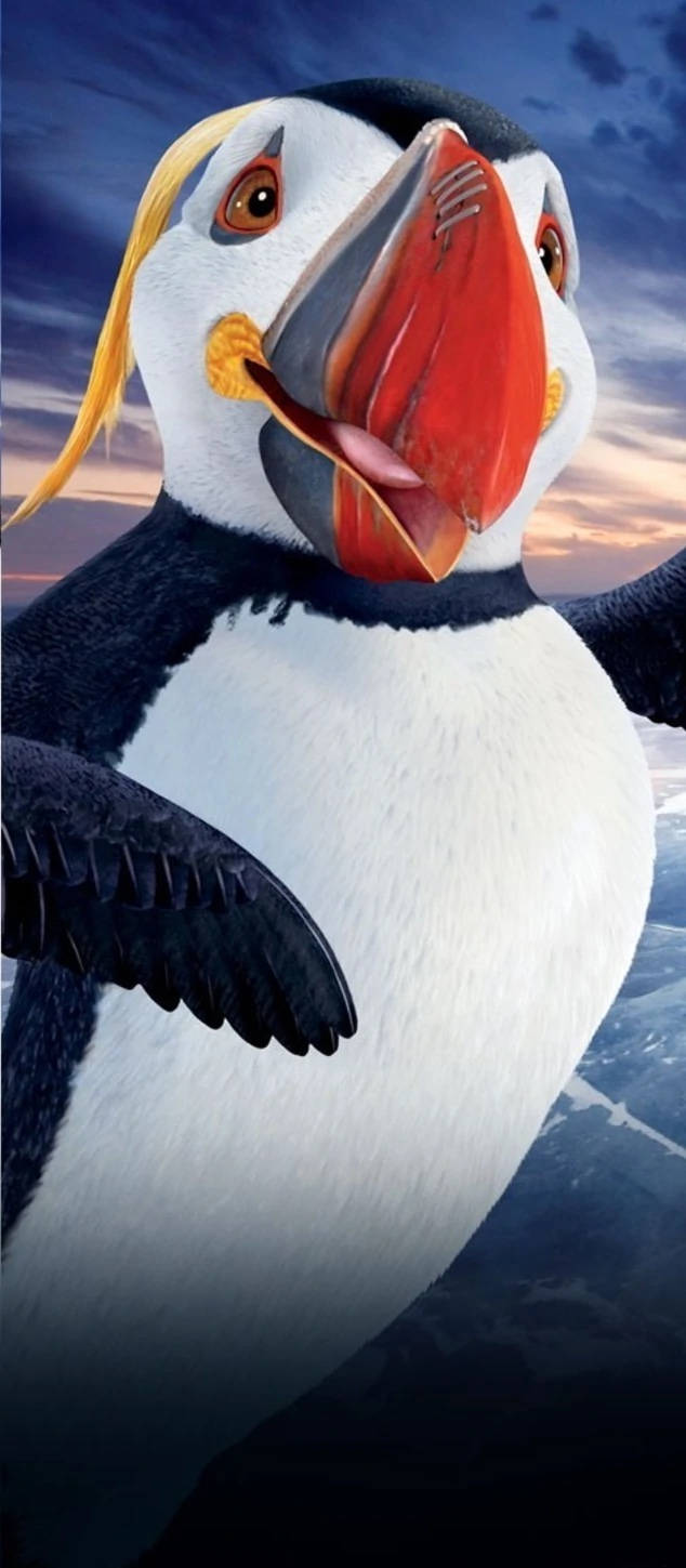 puffin na mdomo mrefu na mabawa Picha ya Ukuta
