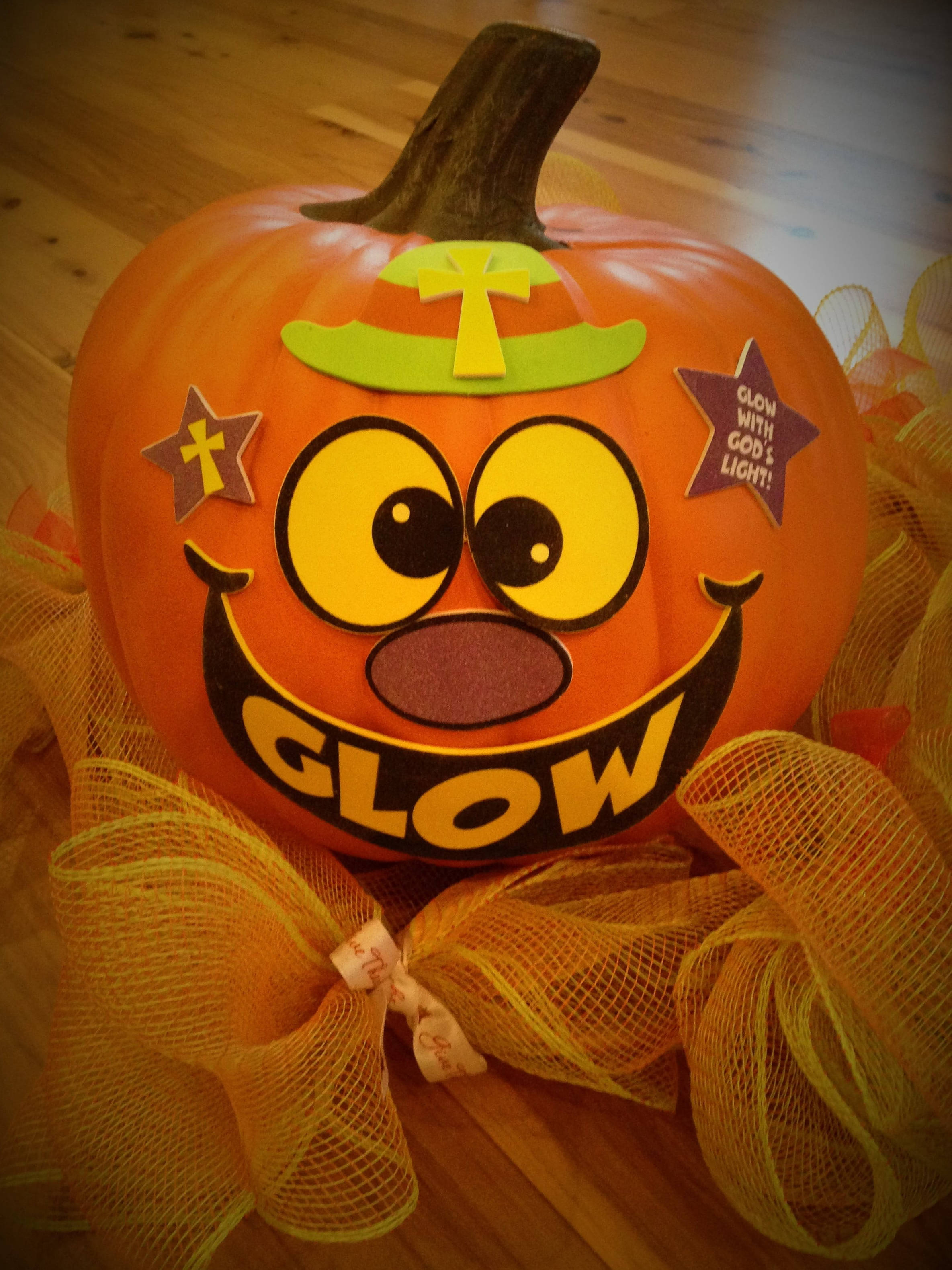 Pumpkin Tamu la Kikristo la Halloween Picha ya Ukuta