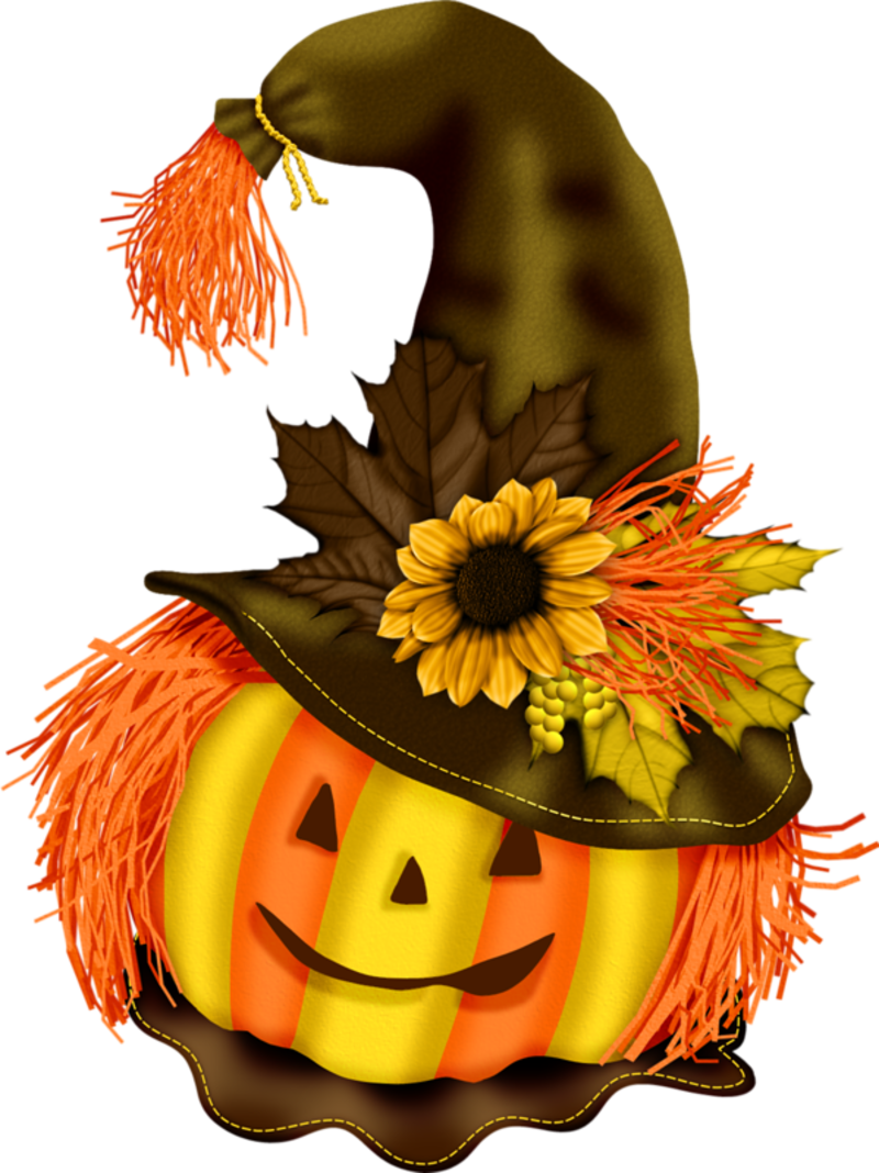 Pumpkin ya Halloween na Kofia ya Mchawi Picha ya Ukuta