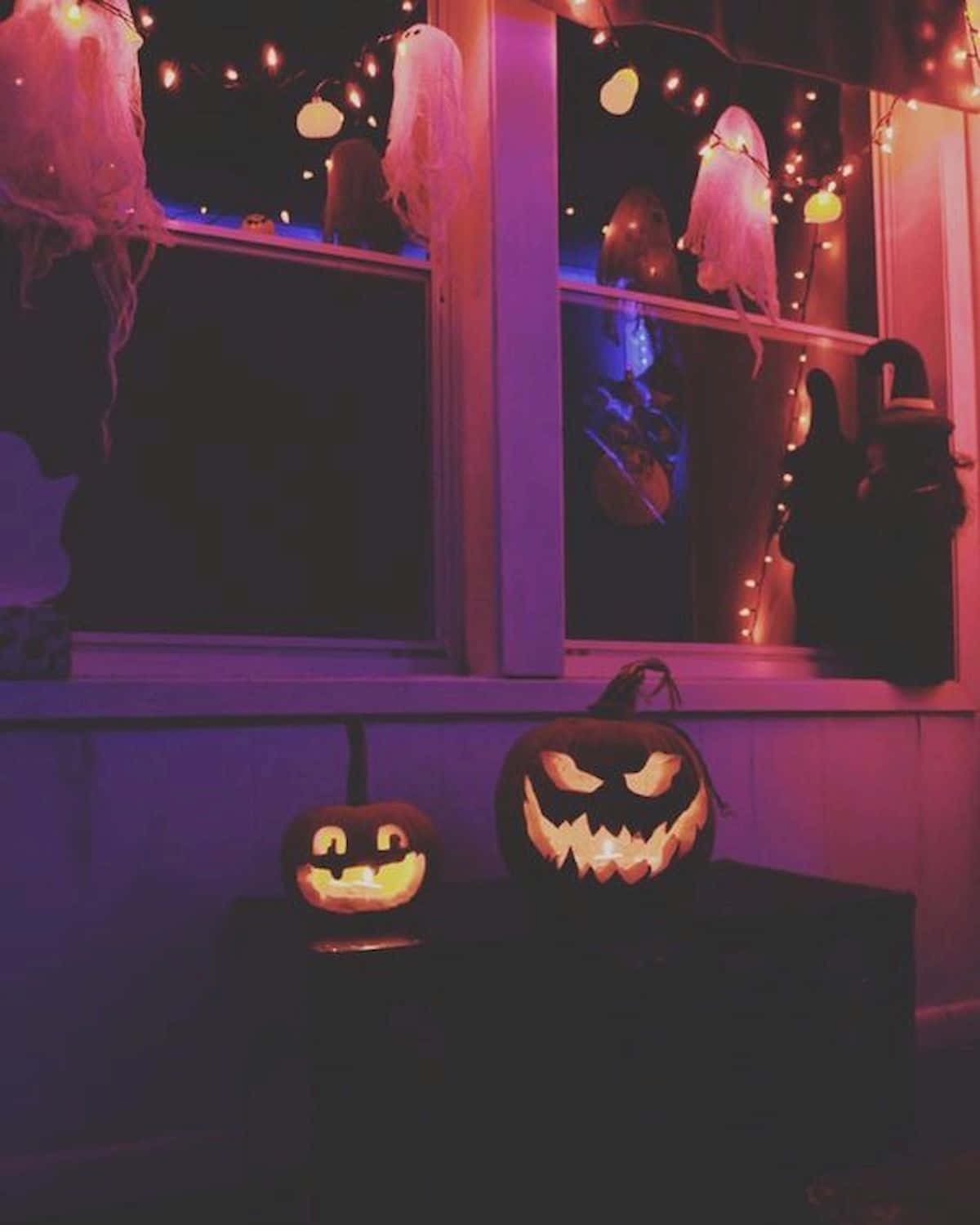 Pumpkin ya Halloween ya Mtindo wa Tumblr Taa ya Nyumbani Picha ya Ukuta