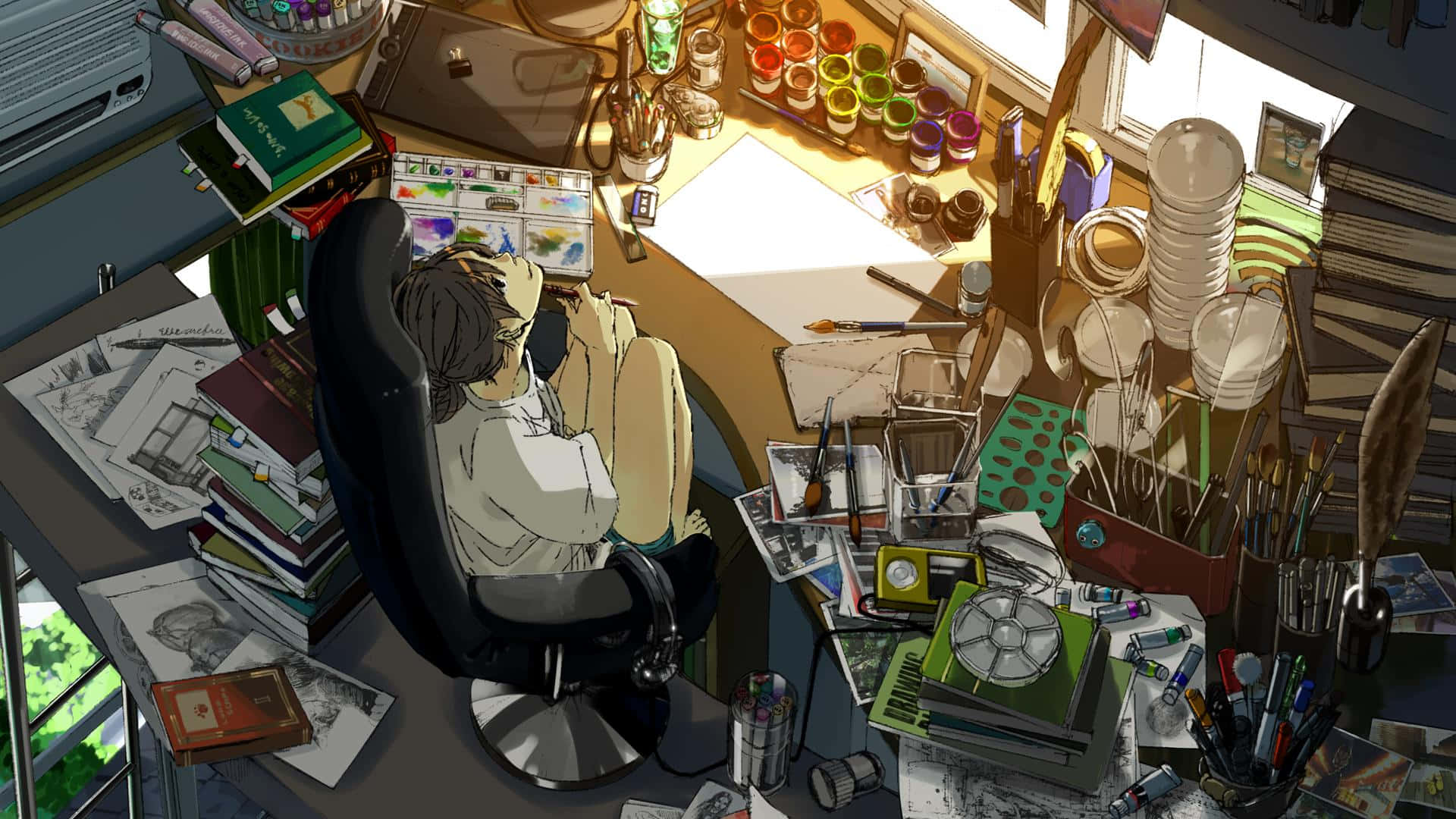 Pumzika katika Chumba cha Anime – Jitumbukize katika Shauku yako ya Anime Picha ya Ukuta