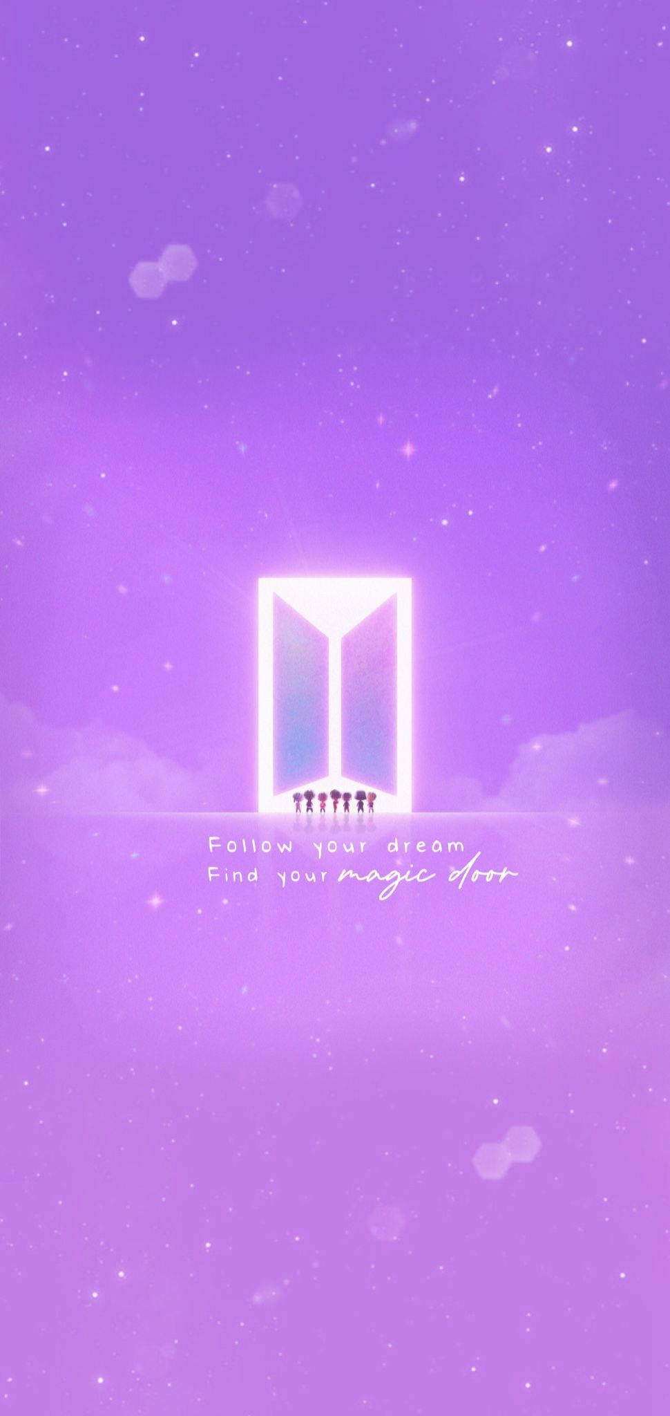 Purple Aesthetic Phone BTS TinyTAN Picha ya Ukuta