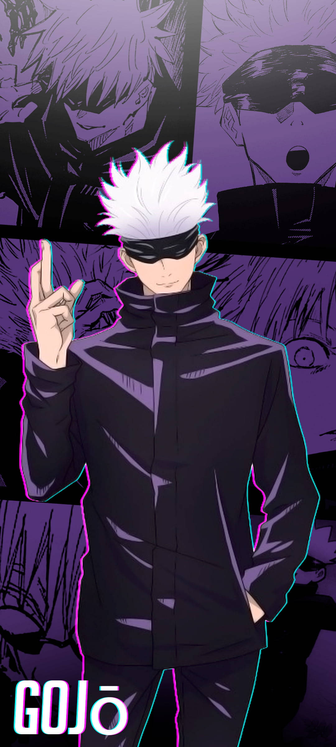Purple Gojo Jujutsu Kaisen iPhone Picha ya Ukuta