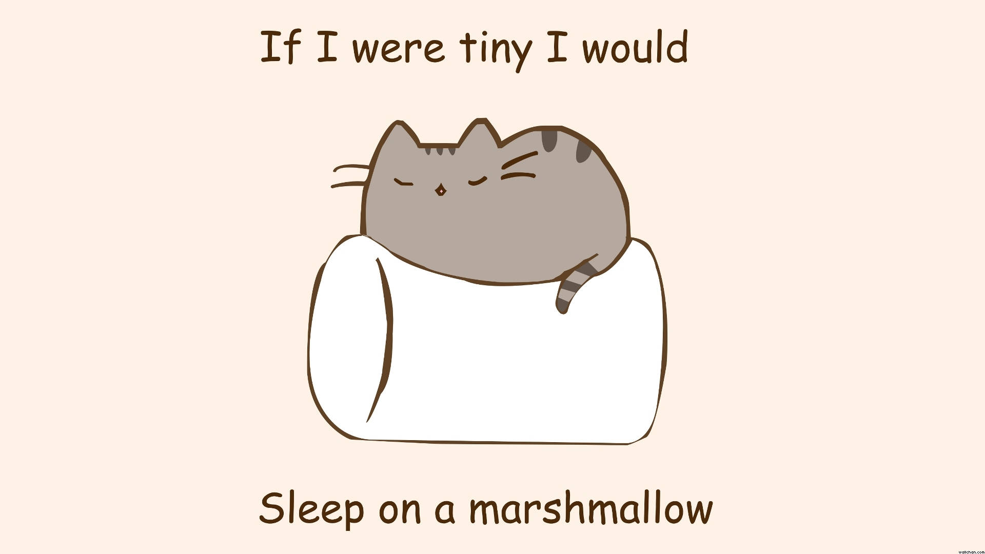 Pusheen Anayekweli Juu ya Marshmallow Picha ya Ukuta