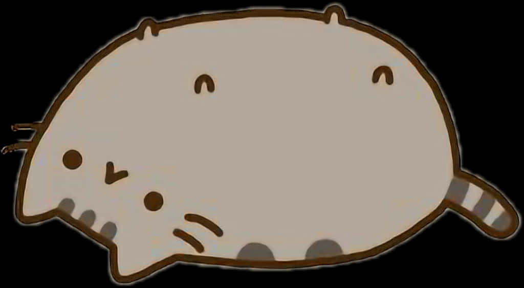 Pusheen_ Paka_ Amejilaza_ Chini Picha ya Ukuta