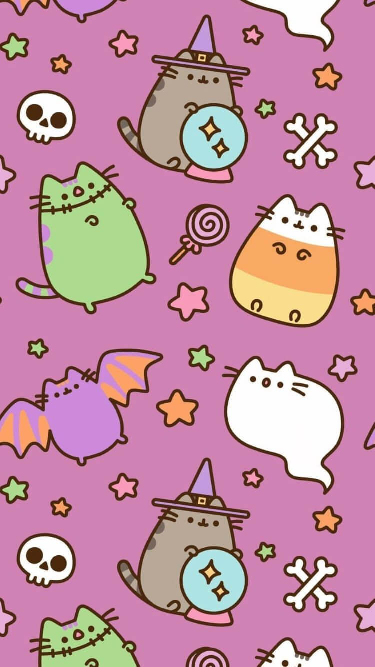 Pusheen ya Halloween ya HD ya Kupendeza Picha ya Ukuta