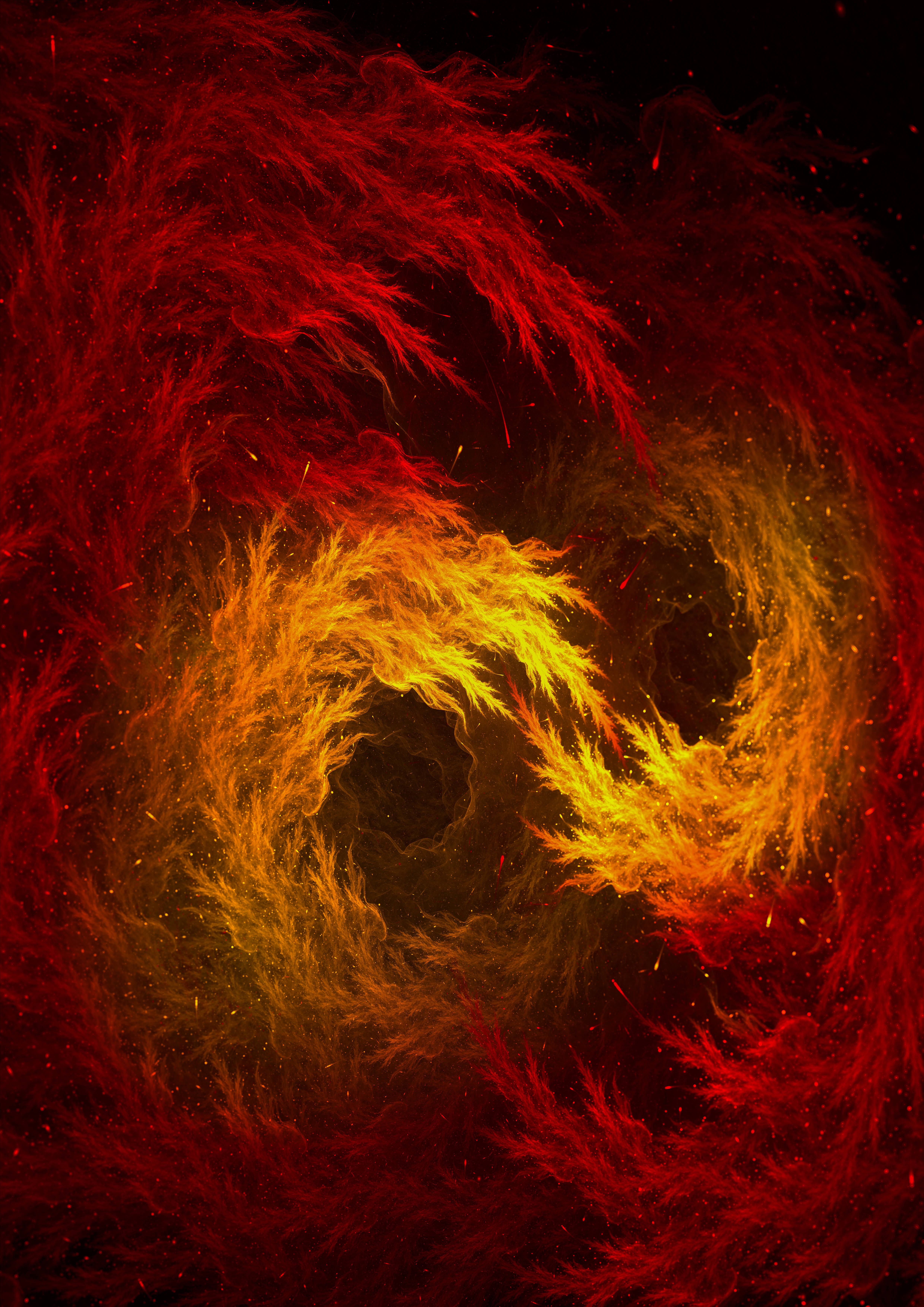 Pyro Inspired Fractal Design Picha ya Ukuta