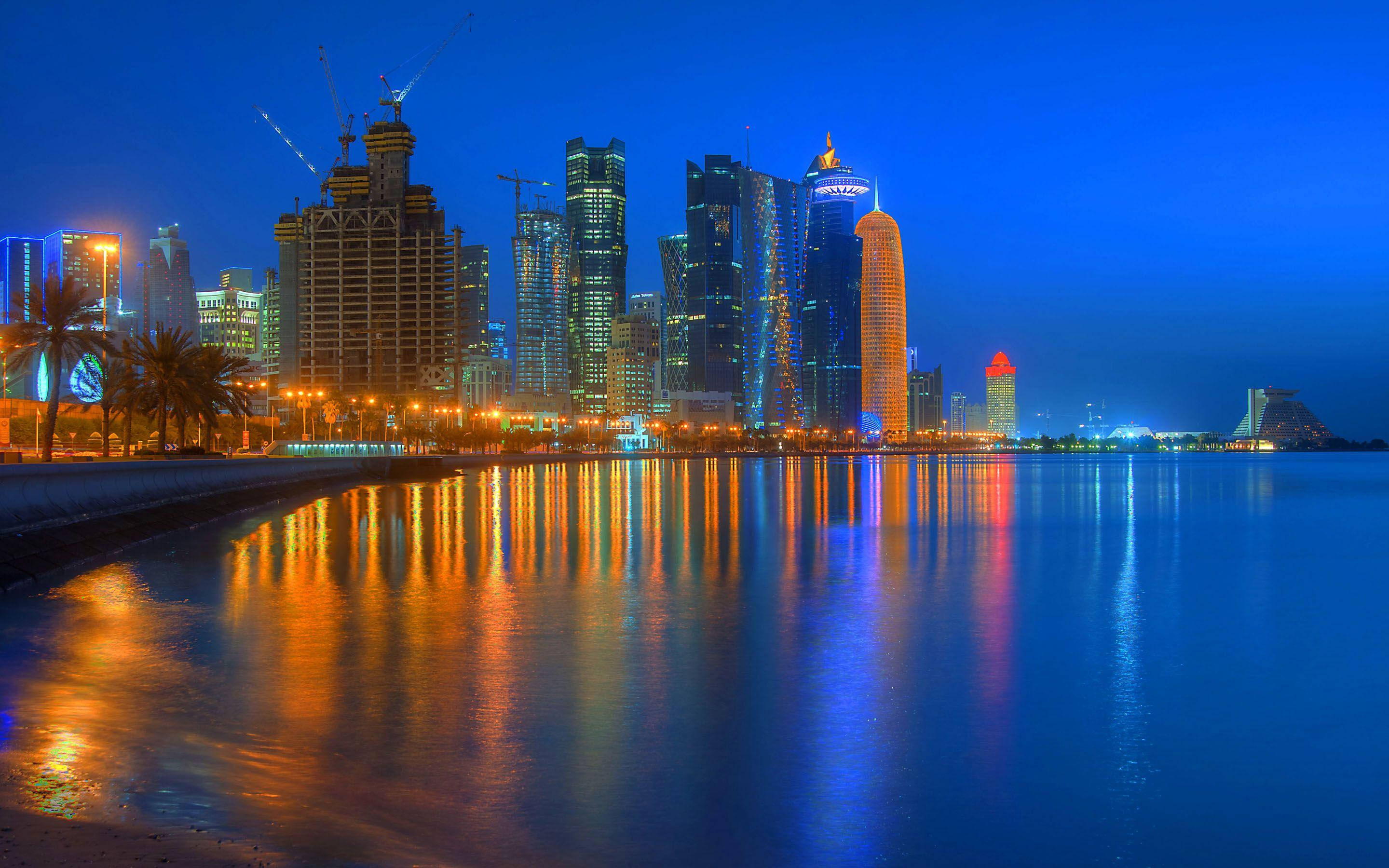 Qatar's Doha Corniche Picha ya Ukuta