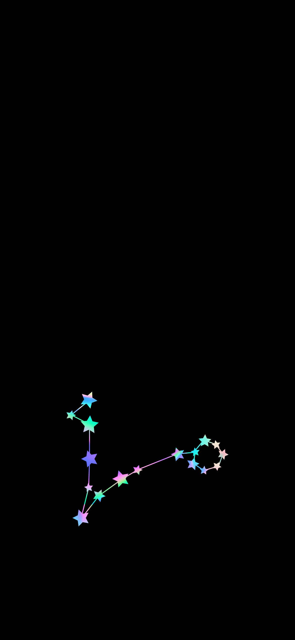 Rainbow Pisces Constellation Picha ya Ukuta