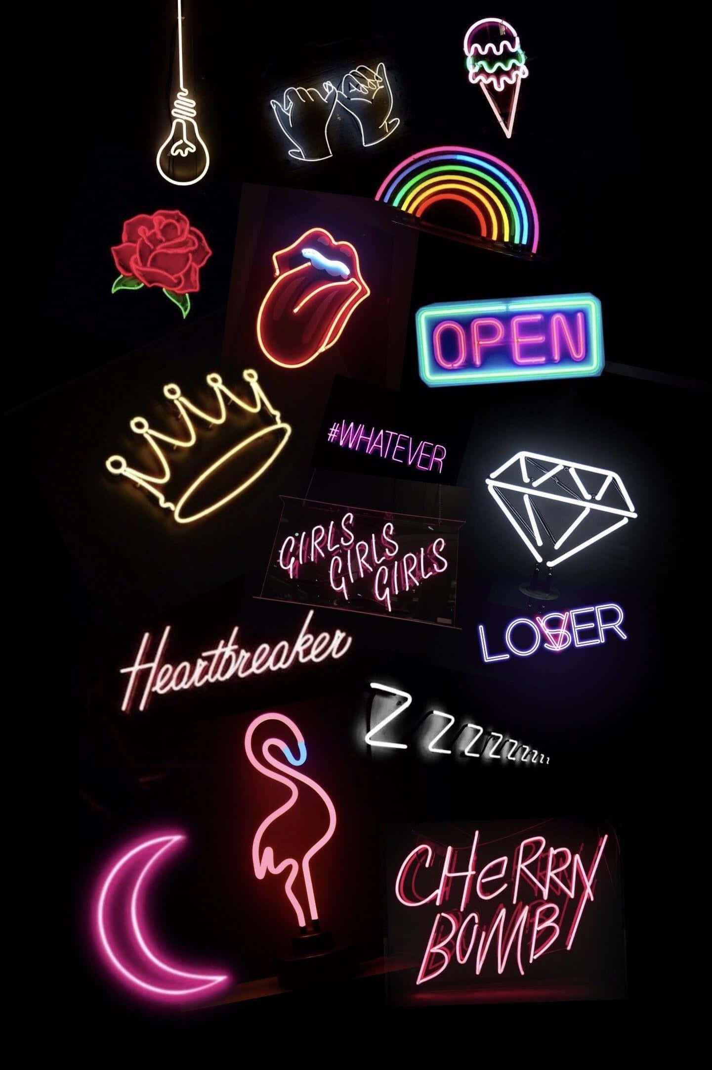 Rangi nyororo huunda mwonekano wa neon unaohamisha Picha ya Ukuta