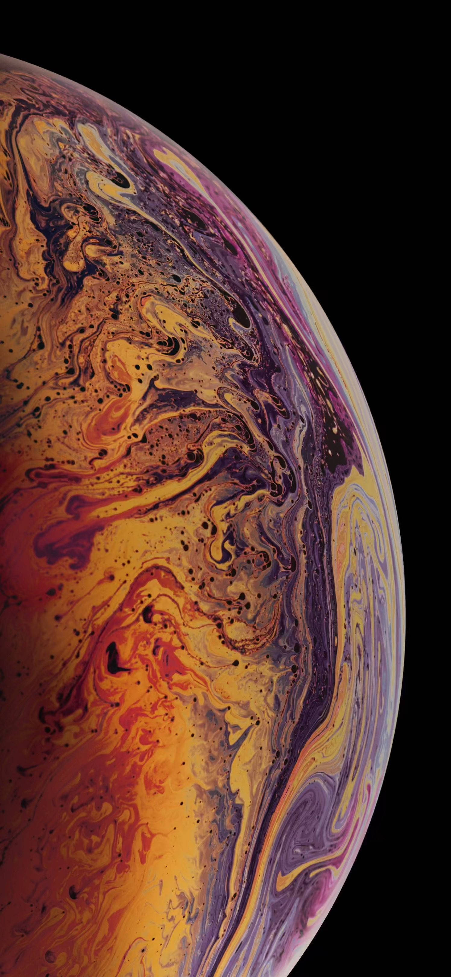 Rangi Nyororo na Dhahania juu ya Skrini ya iPhone XS Picha ya Ukuta
