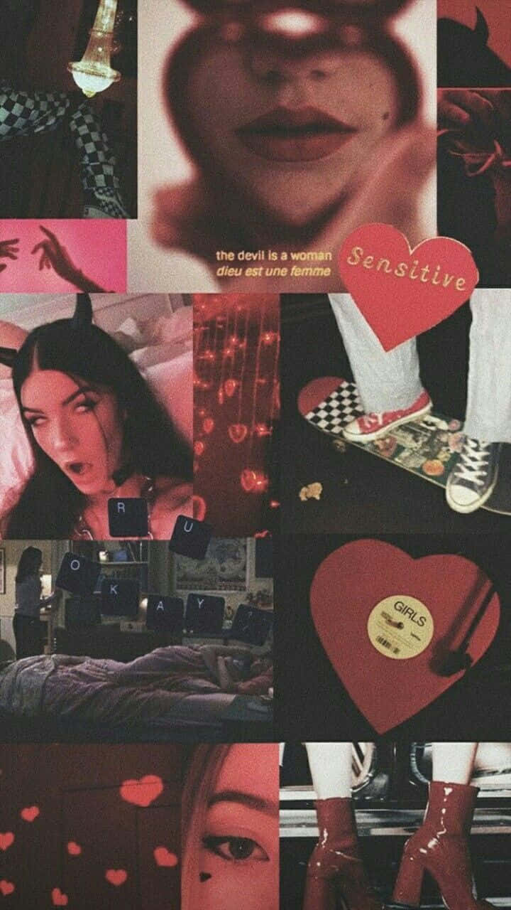 Rangi ya Waridi ya E-Girl Aesthetic Picha ya Ukuta