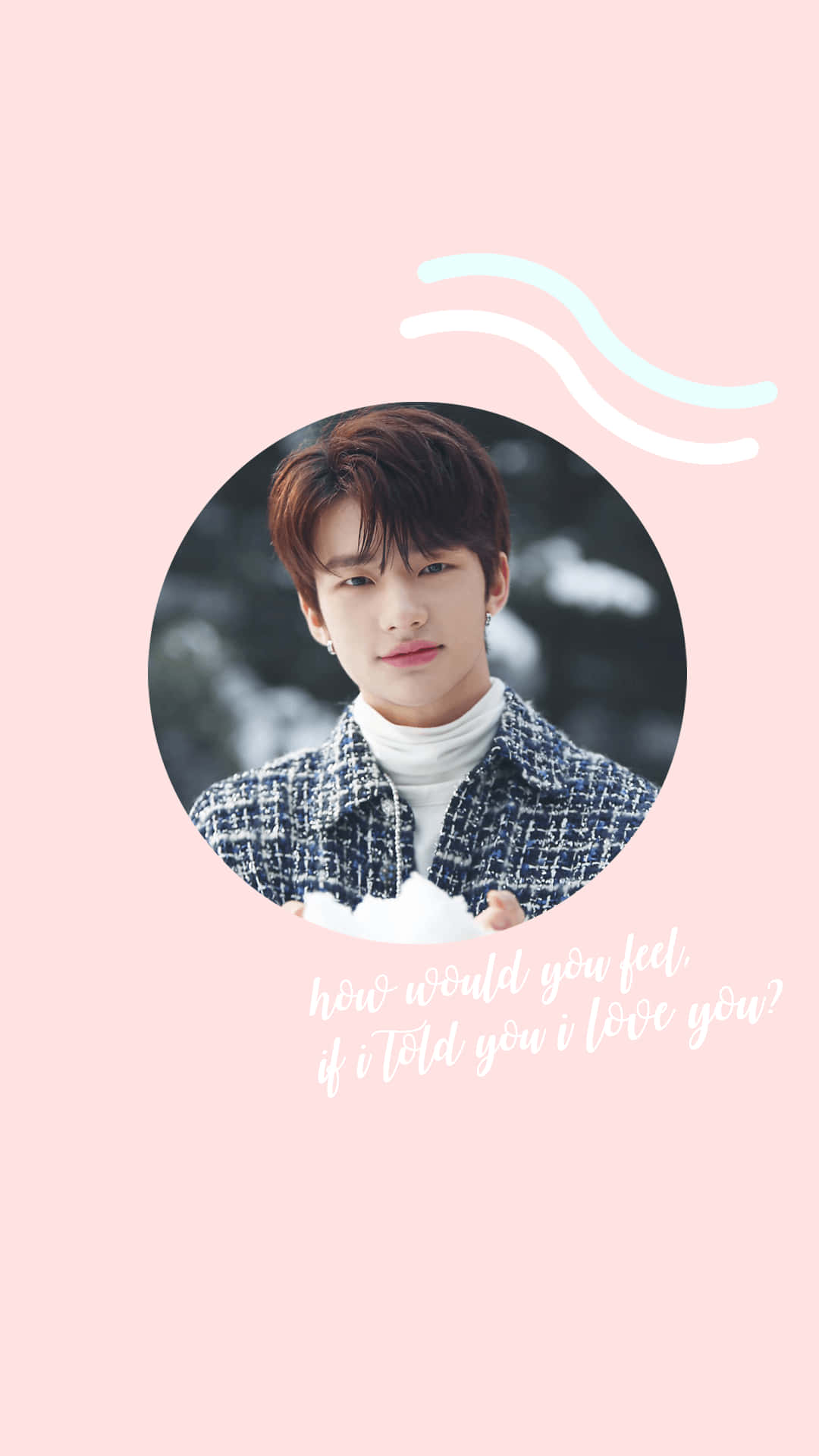 Rapa wa Korea Kusini Hyunjin Aesthetic Pink Pastel Picha ya Ukuta