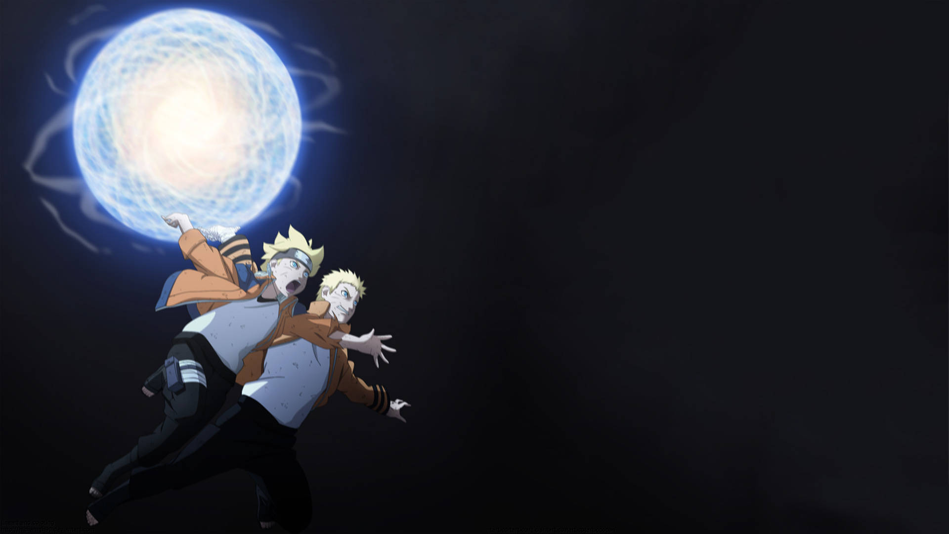 Rasengan Chakra ya Naruto na Boruto Picha ya Ukuta