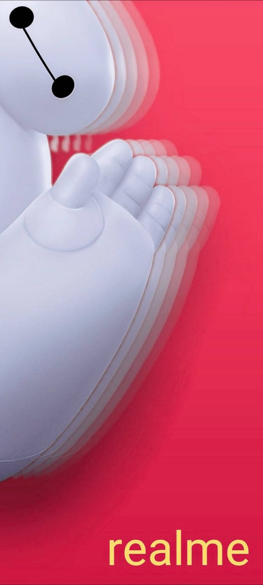 Realme 6 Punch Hole Baymax Waving Picha ya Ukuta