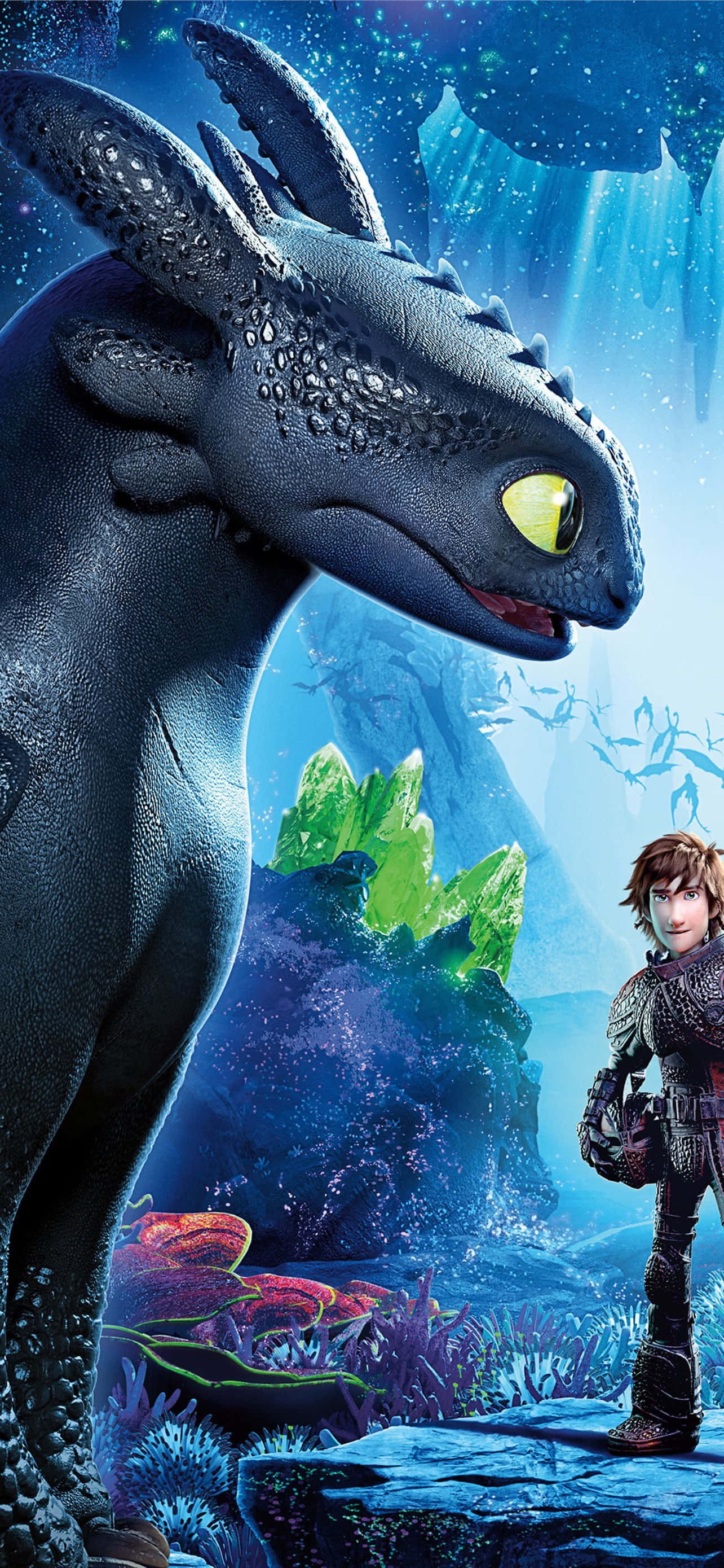 Red And Green Crystals How To Train Your Dragon The Hidden World Picha ya Ukuta
