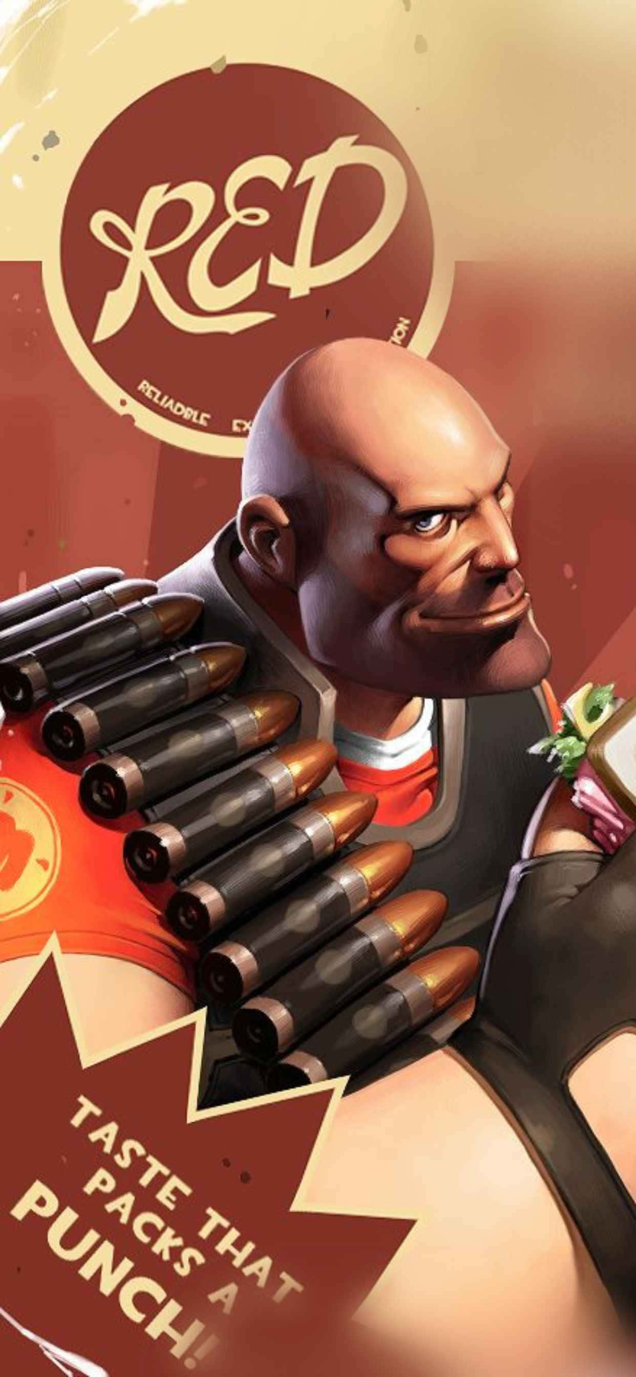 Red Heavy Character iPhone Xs Max Team Fortress 2 Background Picha ya Ukuta