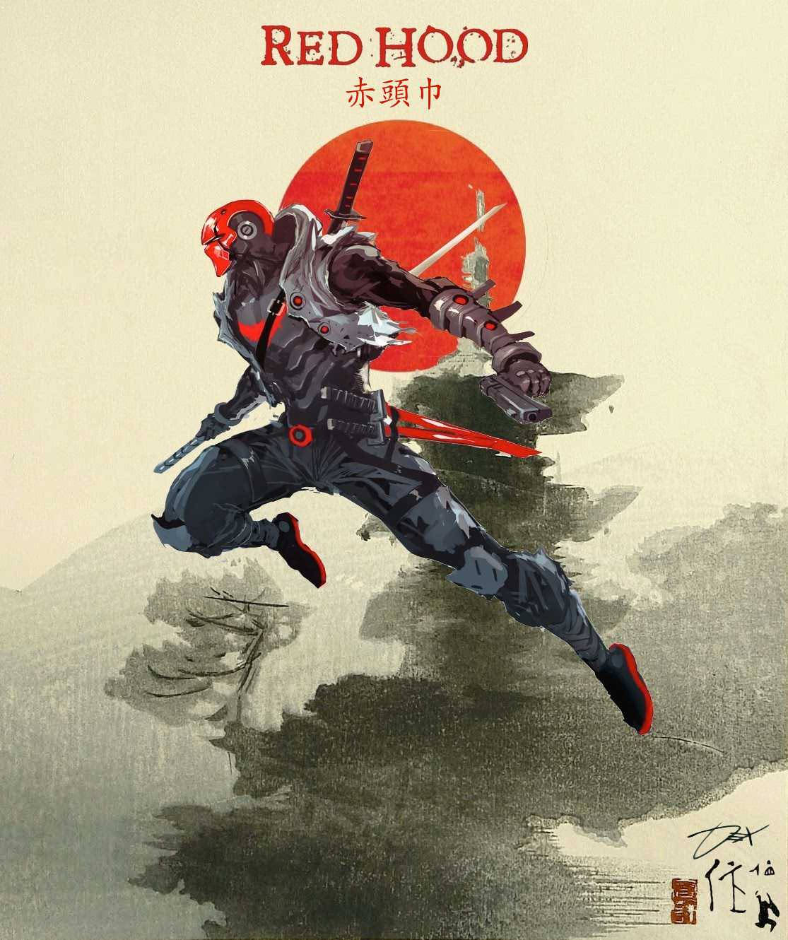 Red Hood Japanese Style Picha ya Ukuta