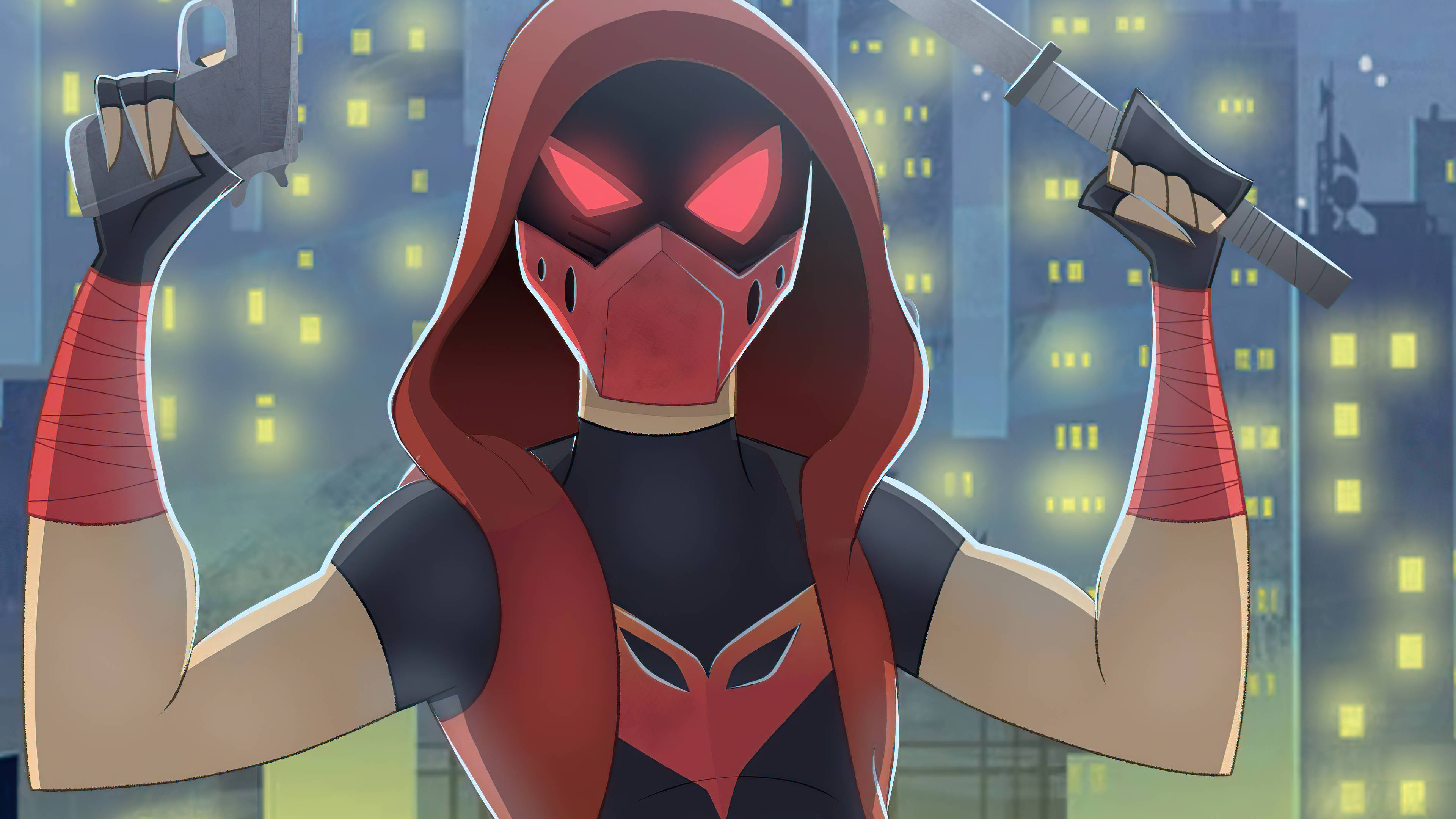Red Hood Katuni ya Kuchora Picha ya Ukuta