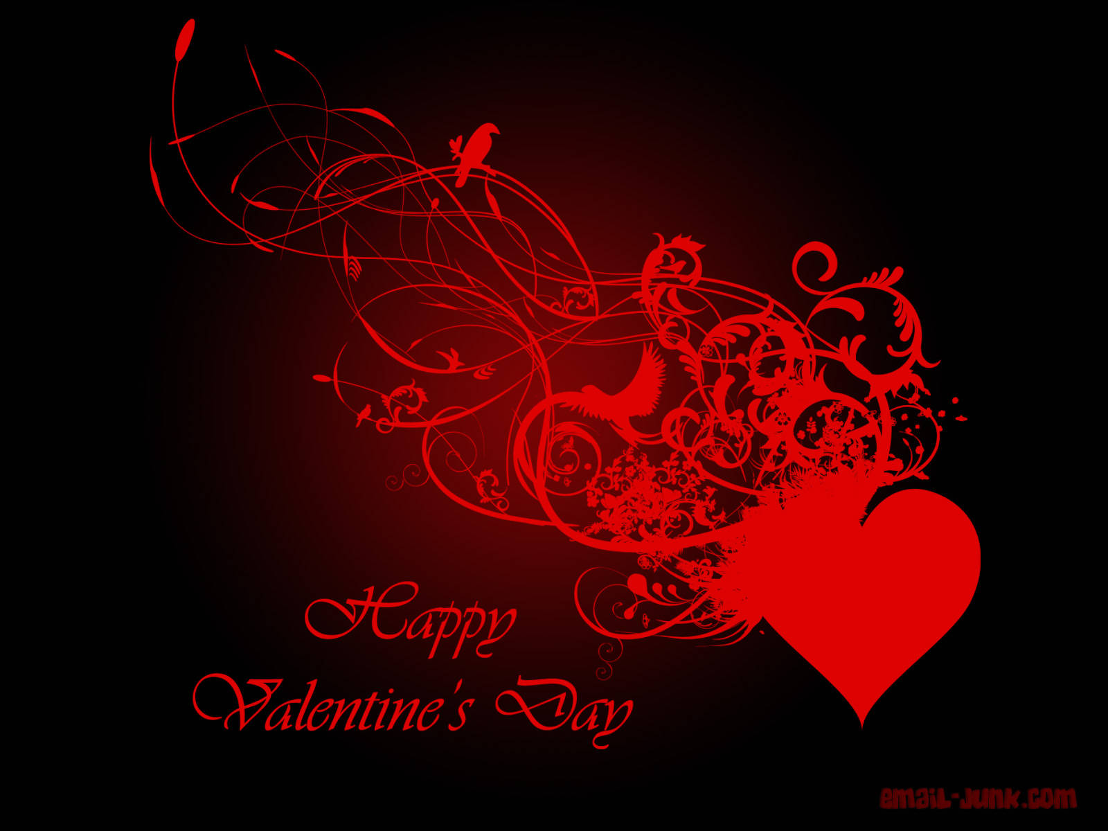 Red Tribal Heart For Valentine's Day Picha ya Ukuta