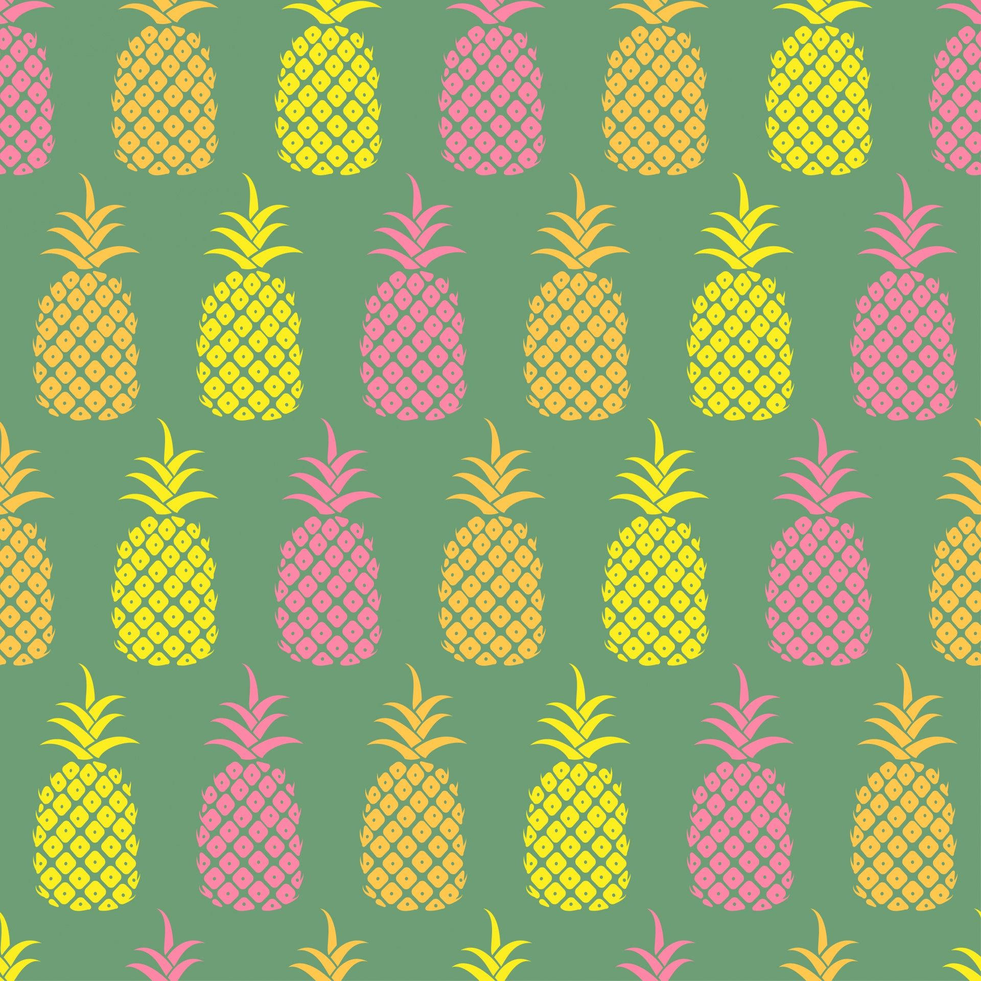 Refreshingly Colored Pineapple Pattern Picha ya Ukuta